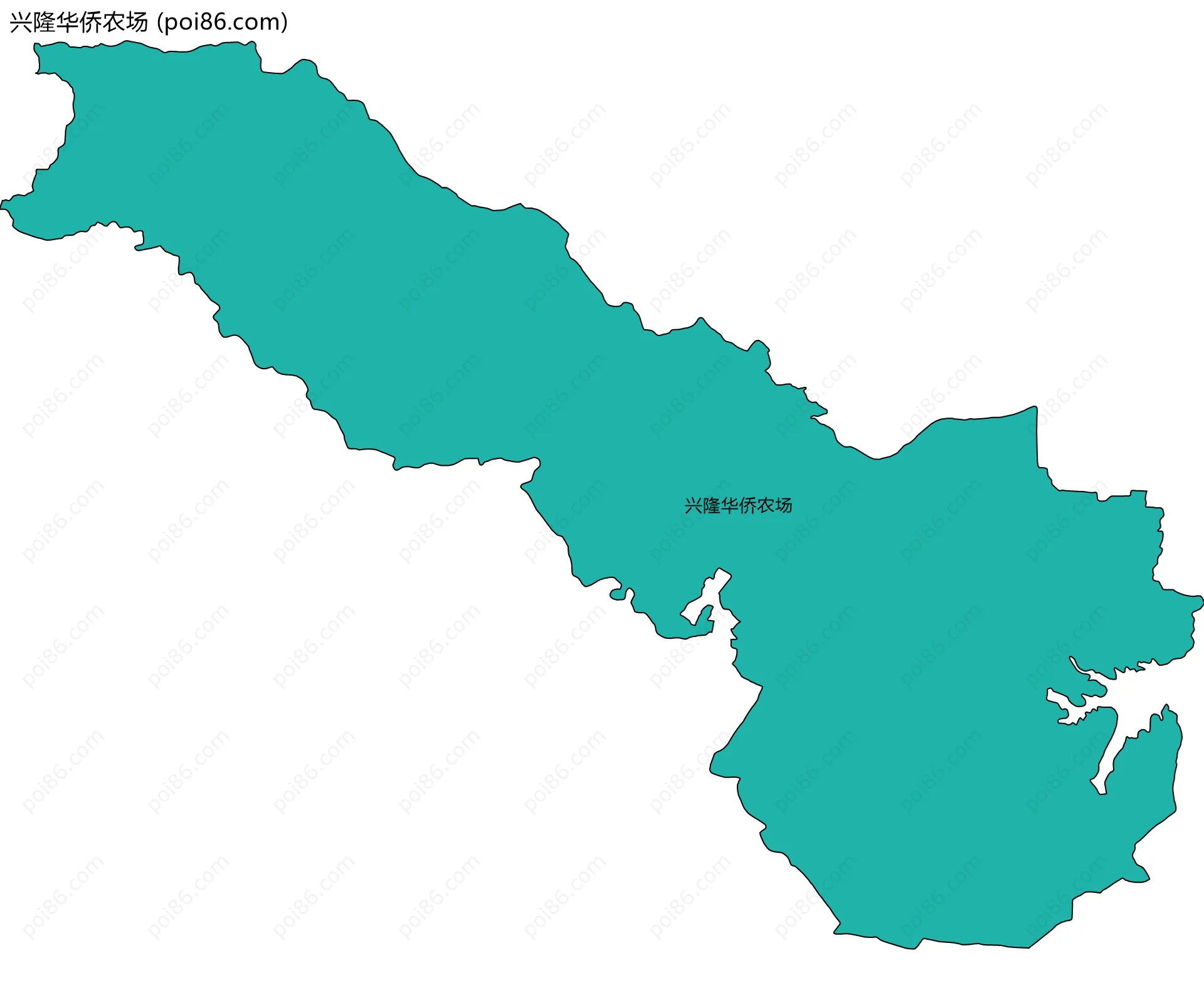 兴隆华侨农场边界地图(五级行政区划)