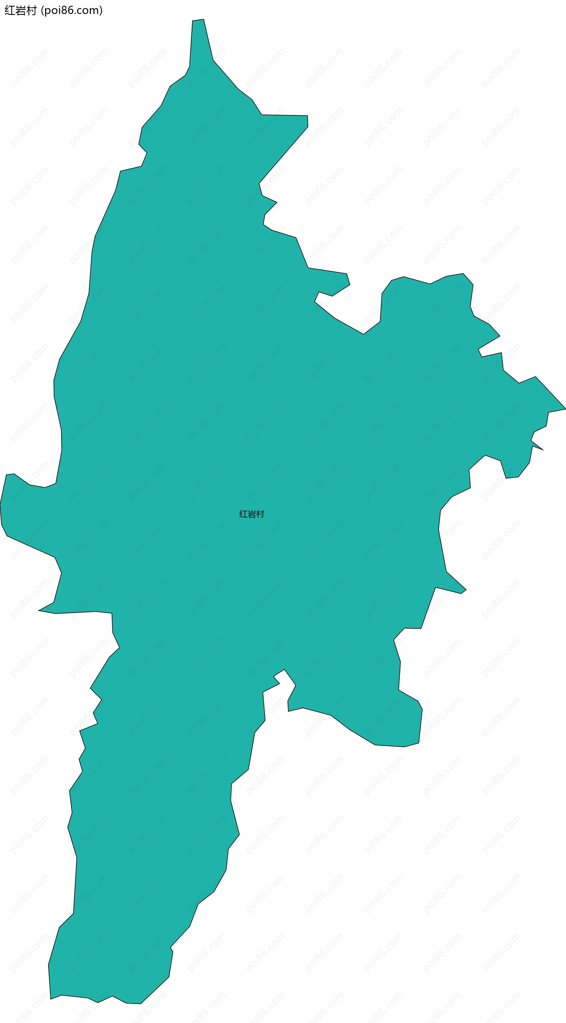 红岩村边界地图