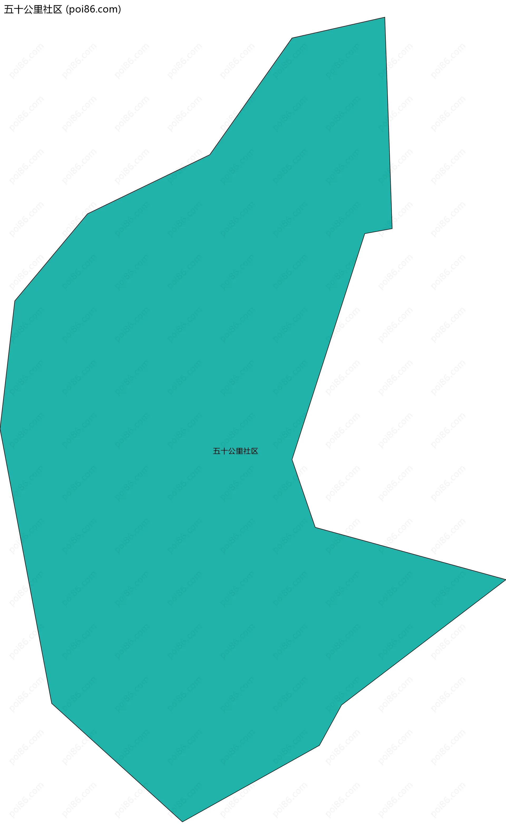 五十公里社区边界地图