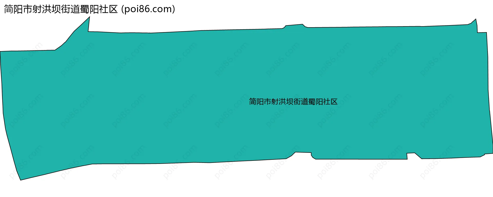 简阳市射洪坝街道蜀阳社区边界地图