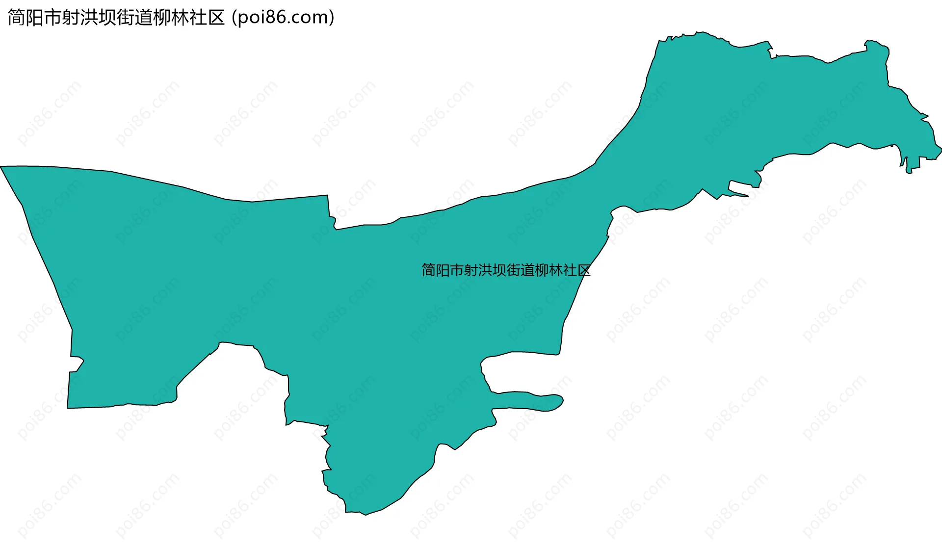 简阳市射洪坝街道柳林社区边界地图