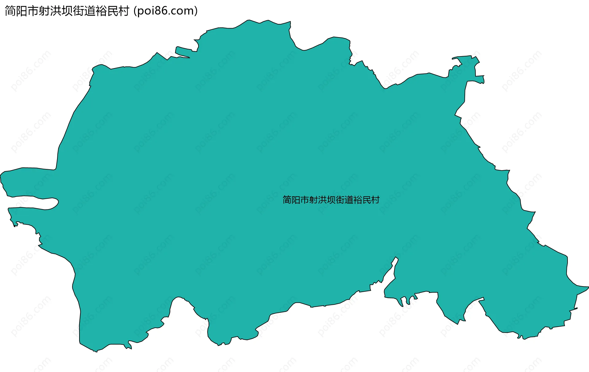 简阳市射洪坝街道裕民村边界地图