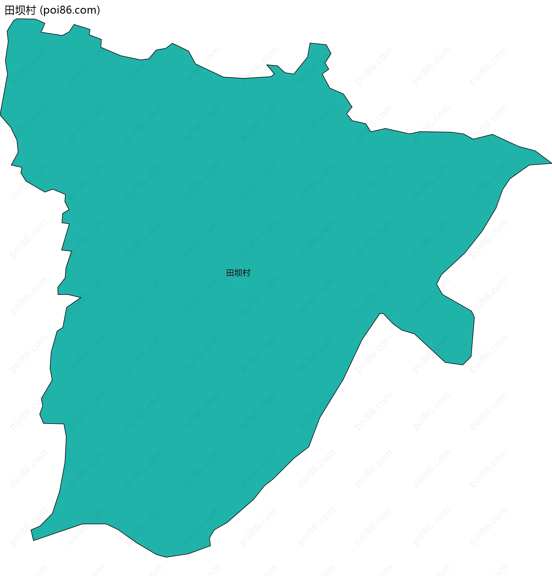 田坝村边界地图