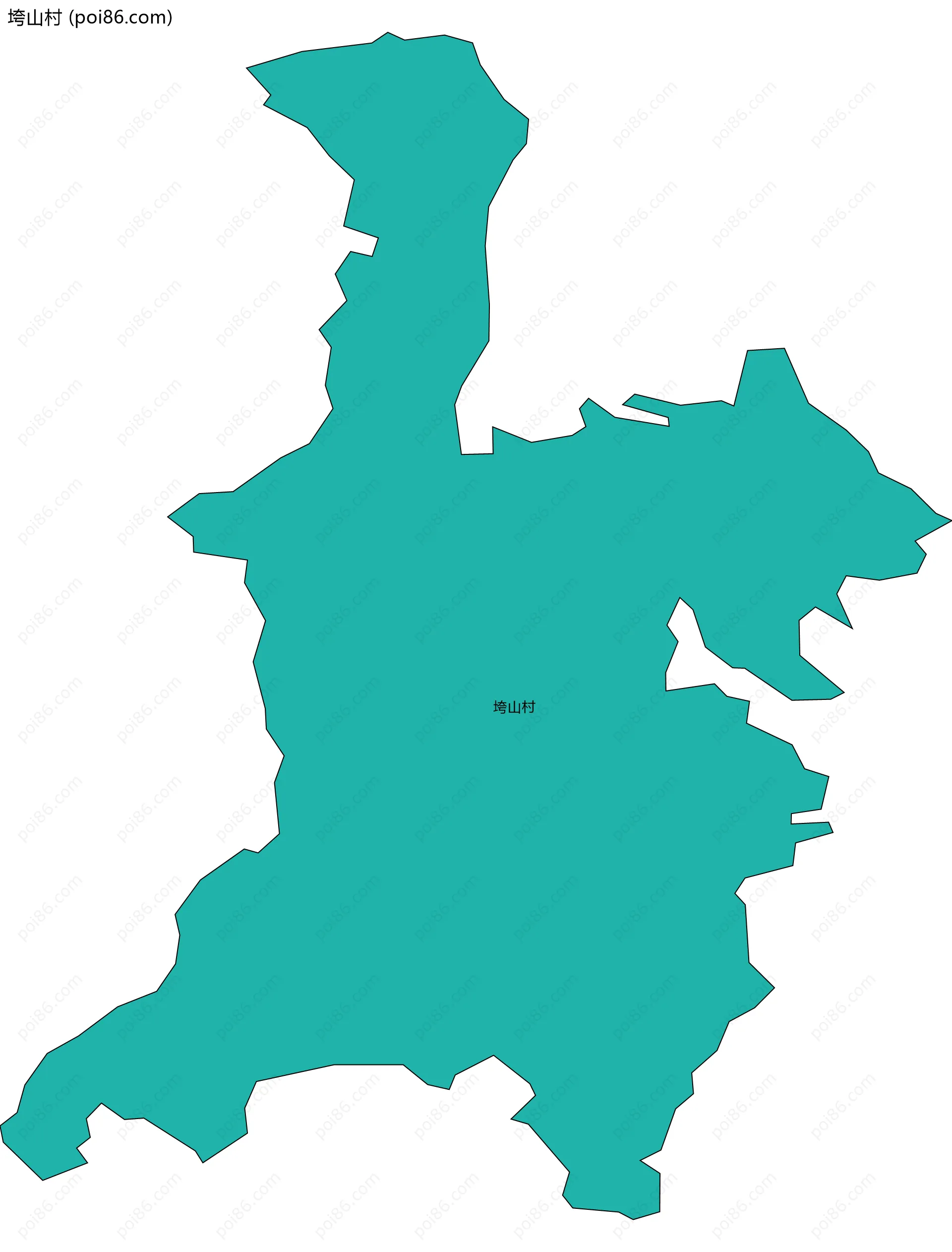 垮山村边界地图