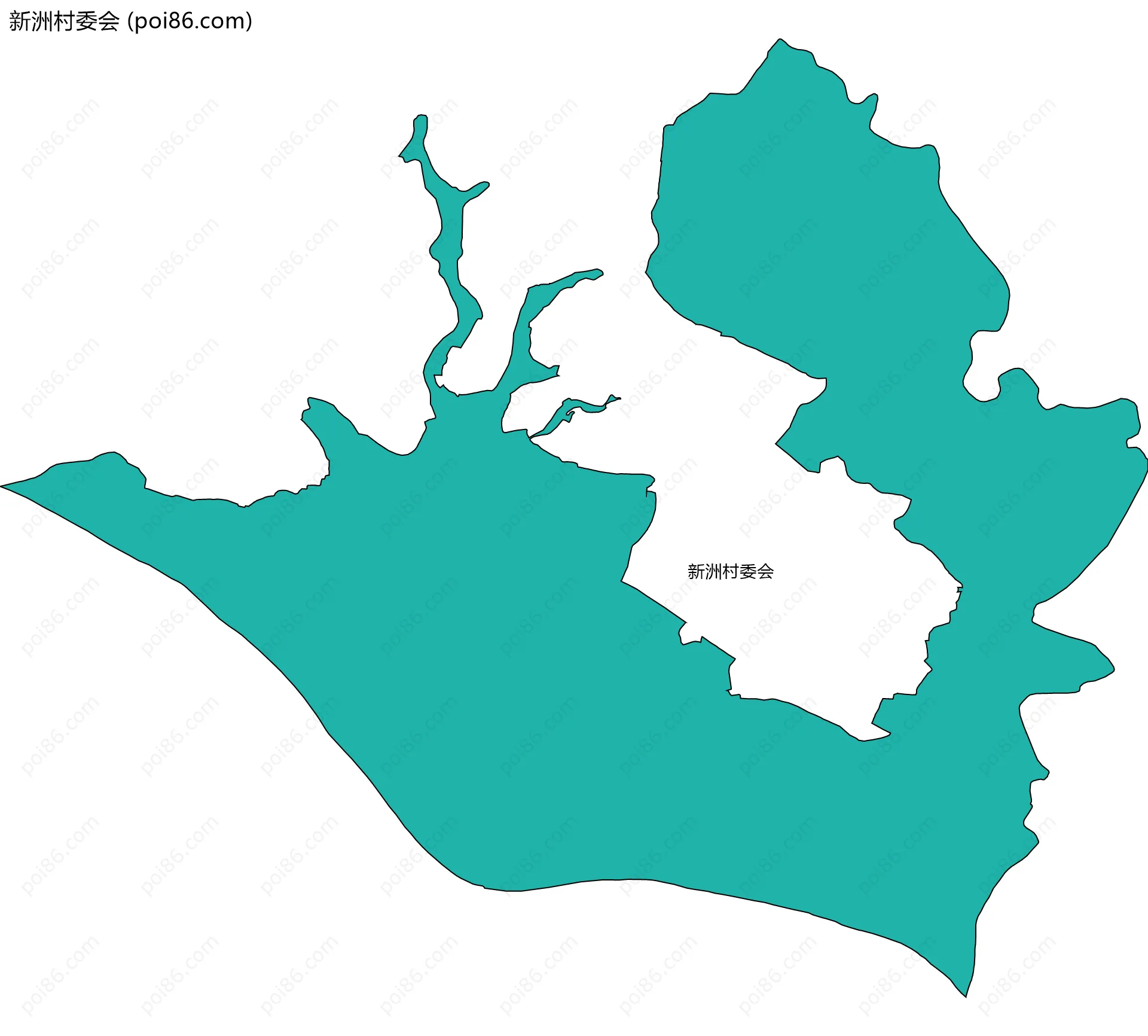新洲村委会边界地图