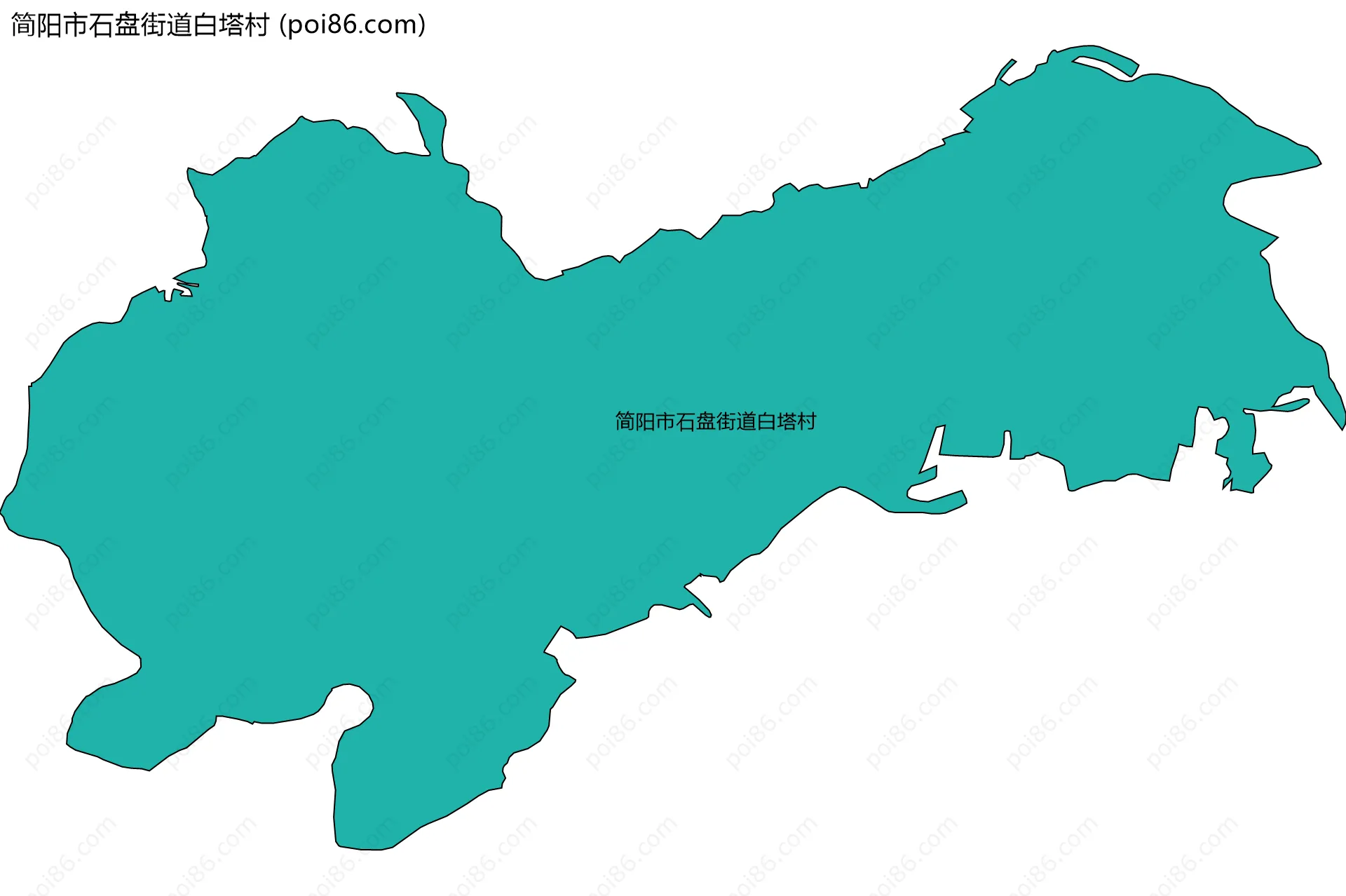 简阳市石盘街道白塔村边界地图