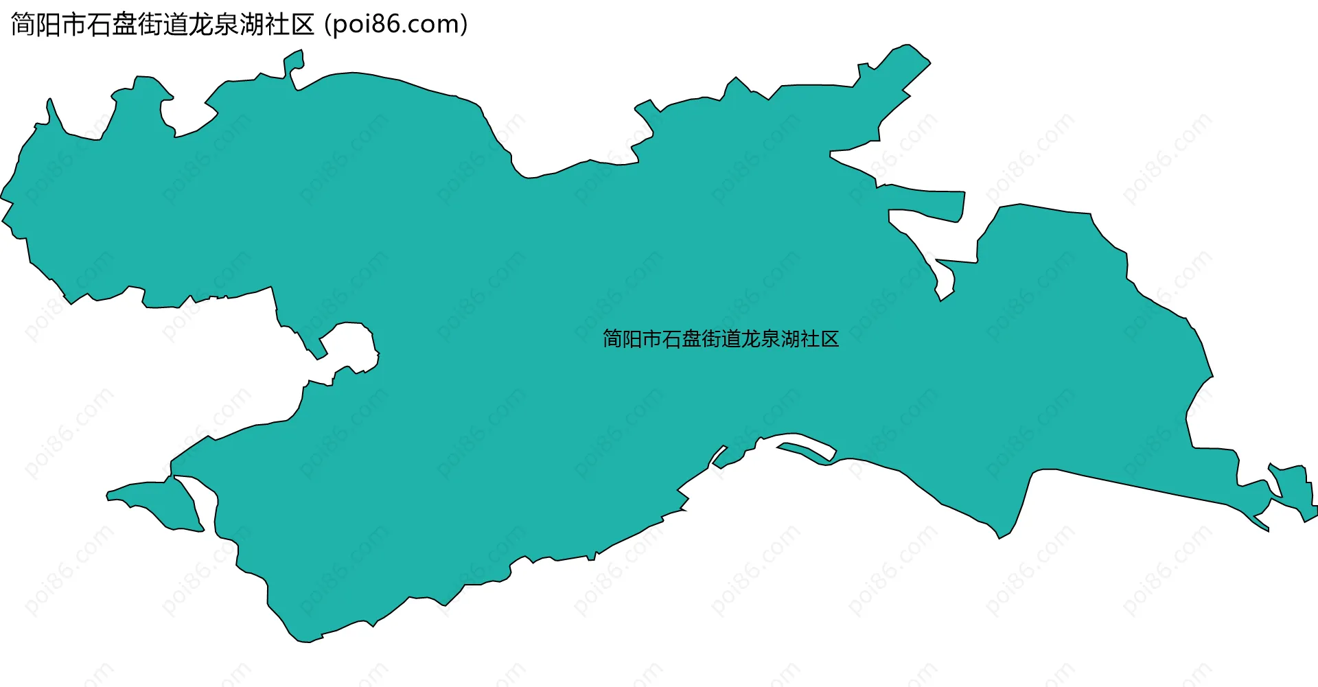 简阳市石盘街道龙泉湖社区边界地图
