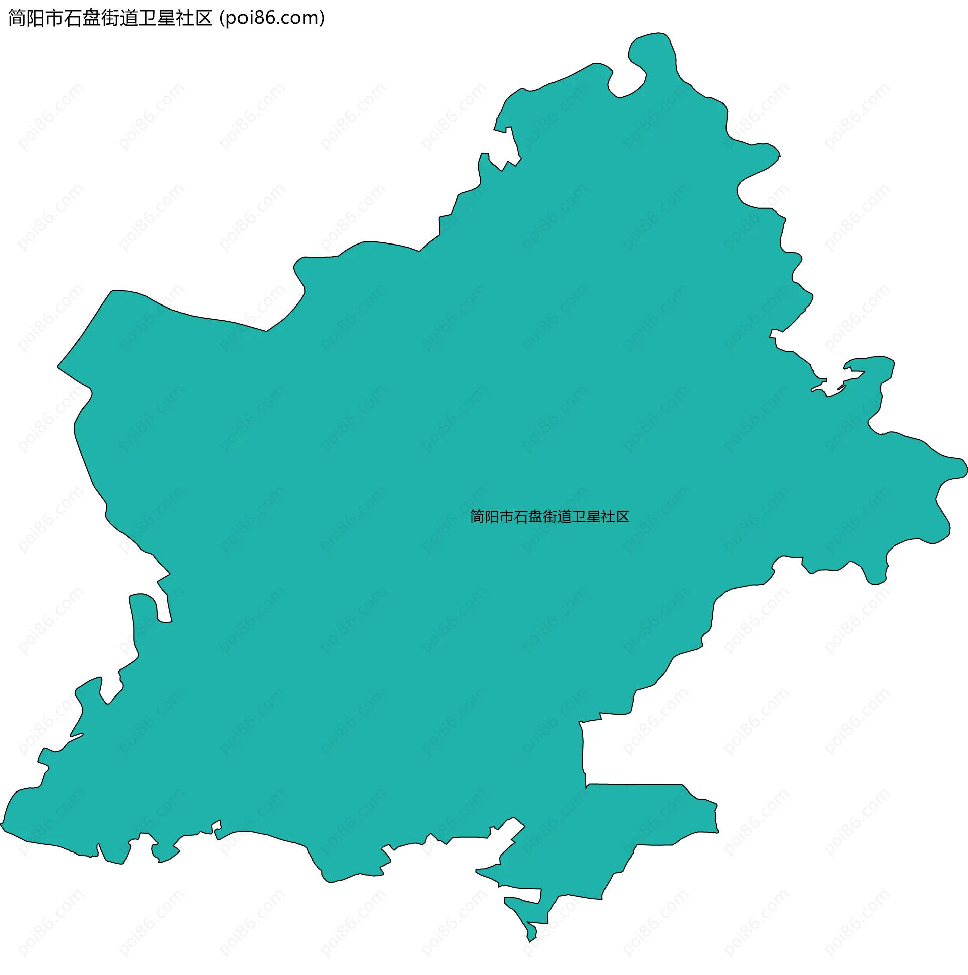 简阳市石盘街道卫星社区边界地图