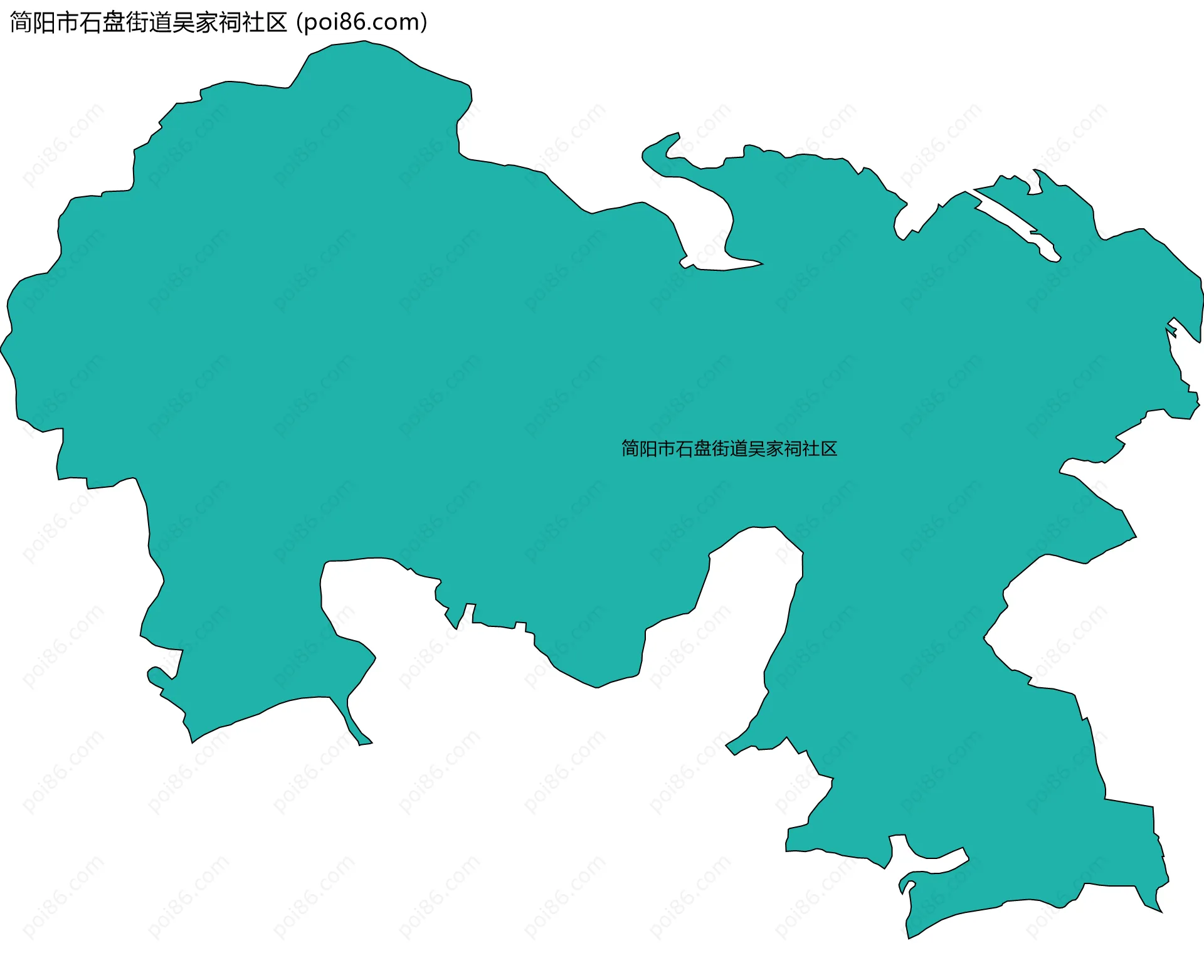 简阳市石盘街道吴家祠社区边界地图