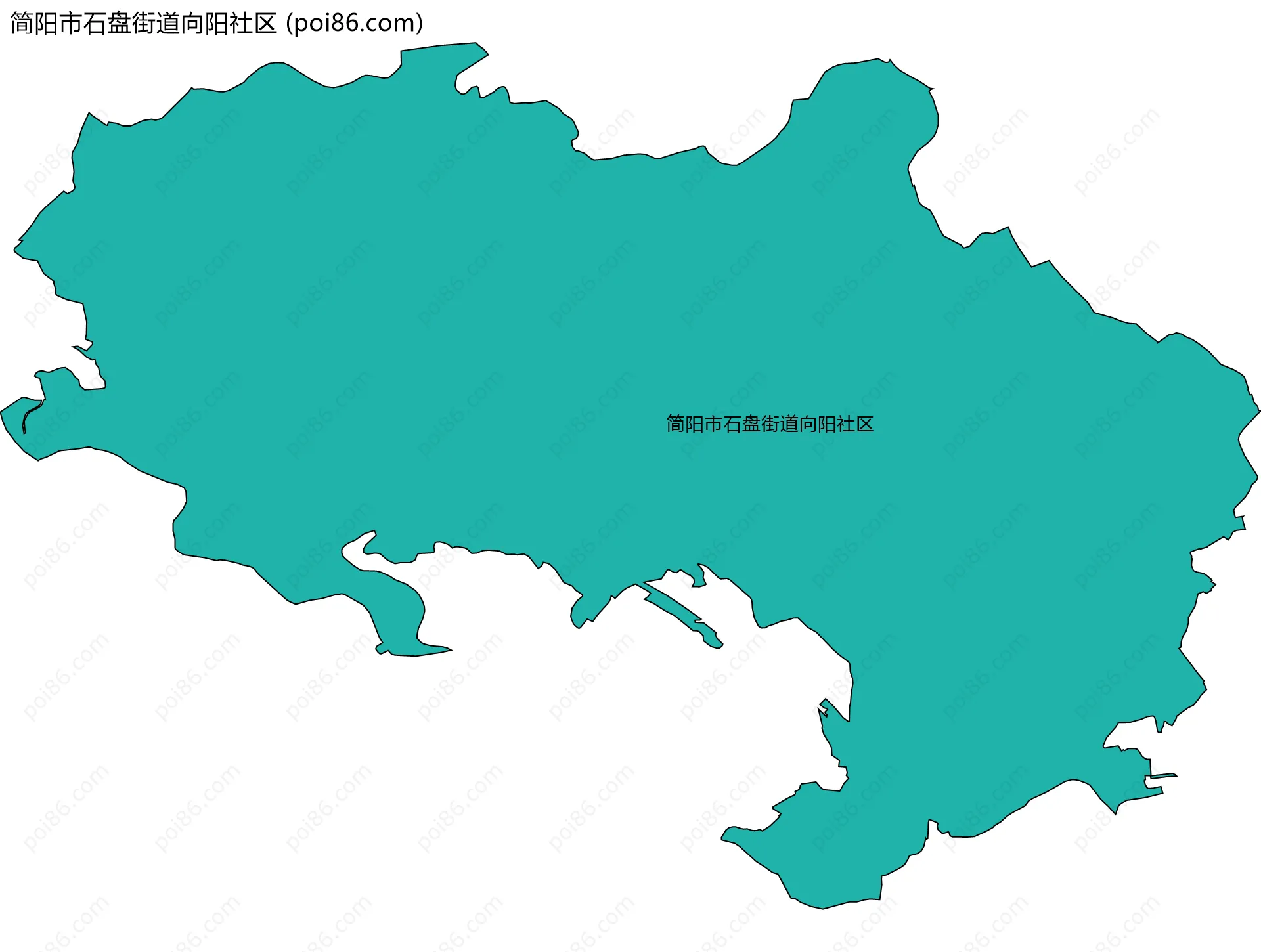 简阳市石盘街道向阳社区边界地图