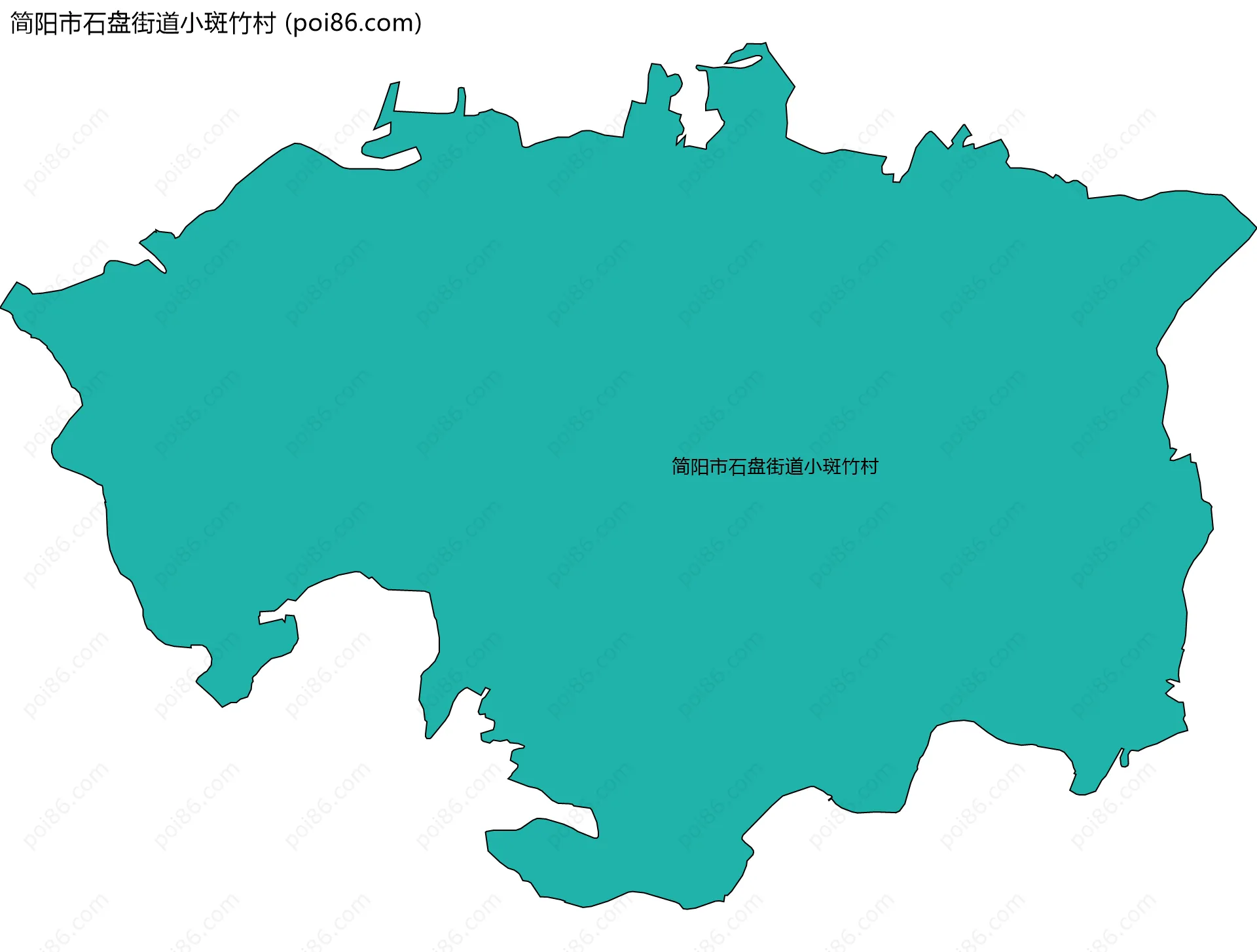 简阳市石盘街道小斑竹村边界地图