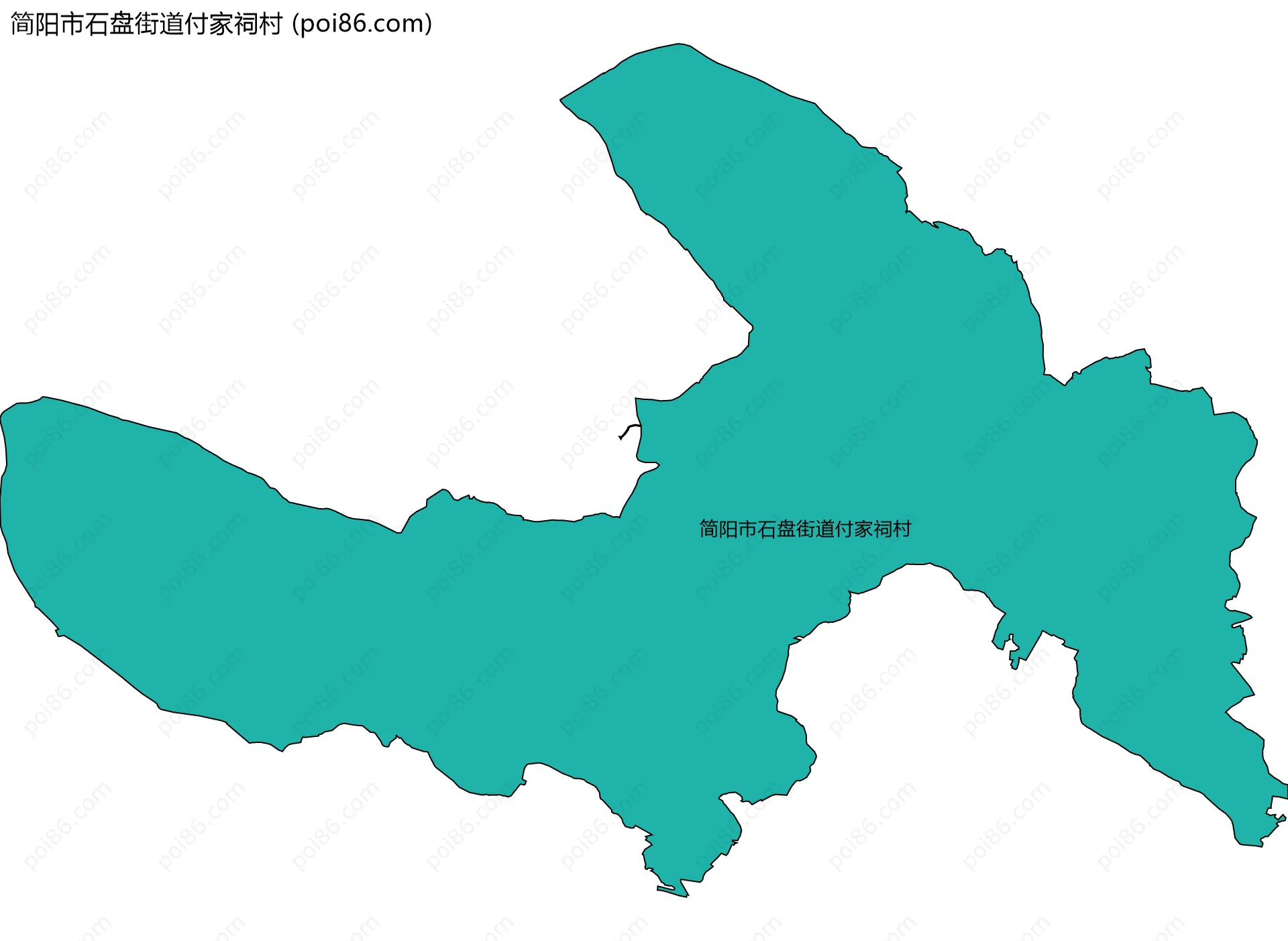 简阳市石盘街道付家祠村边界地图