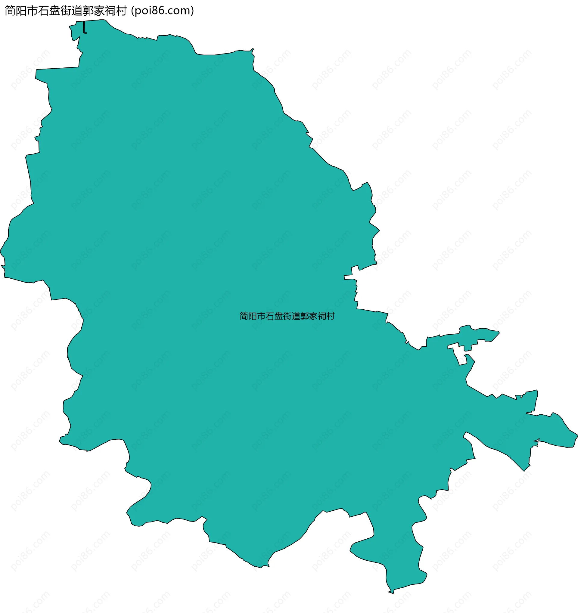 简阳市石盘街道郭家祠村边界地图