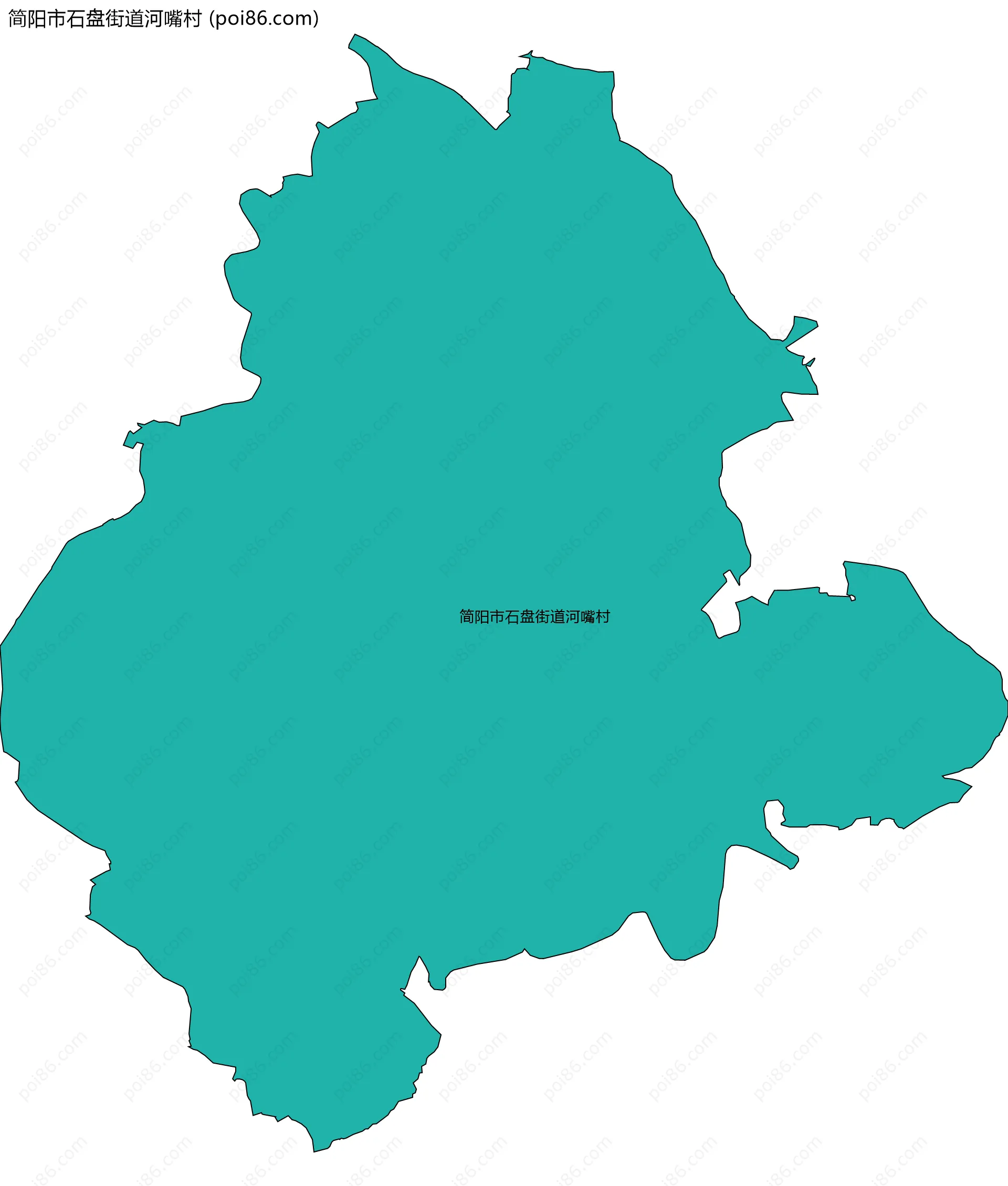 简阳市石盘街道河嘴村边界地图