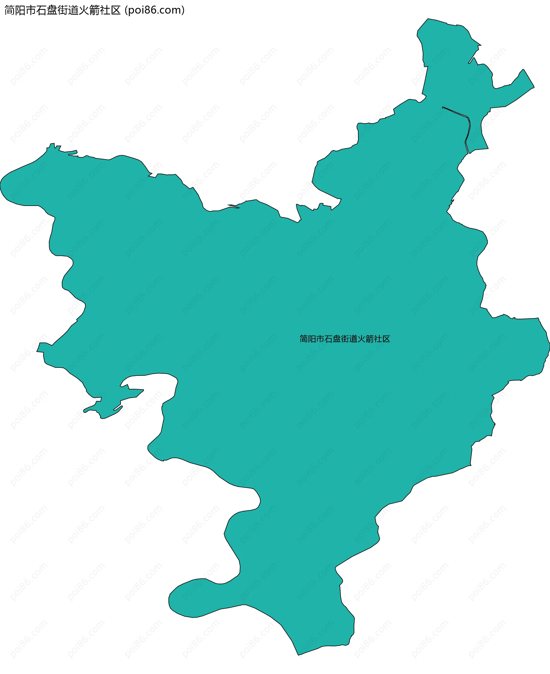 简阳市石盘街道火箭社区边界地图