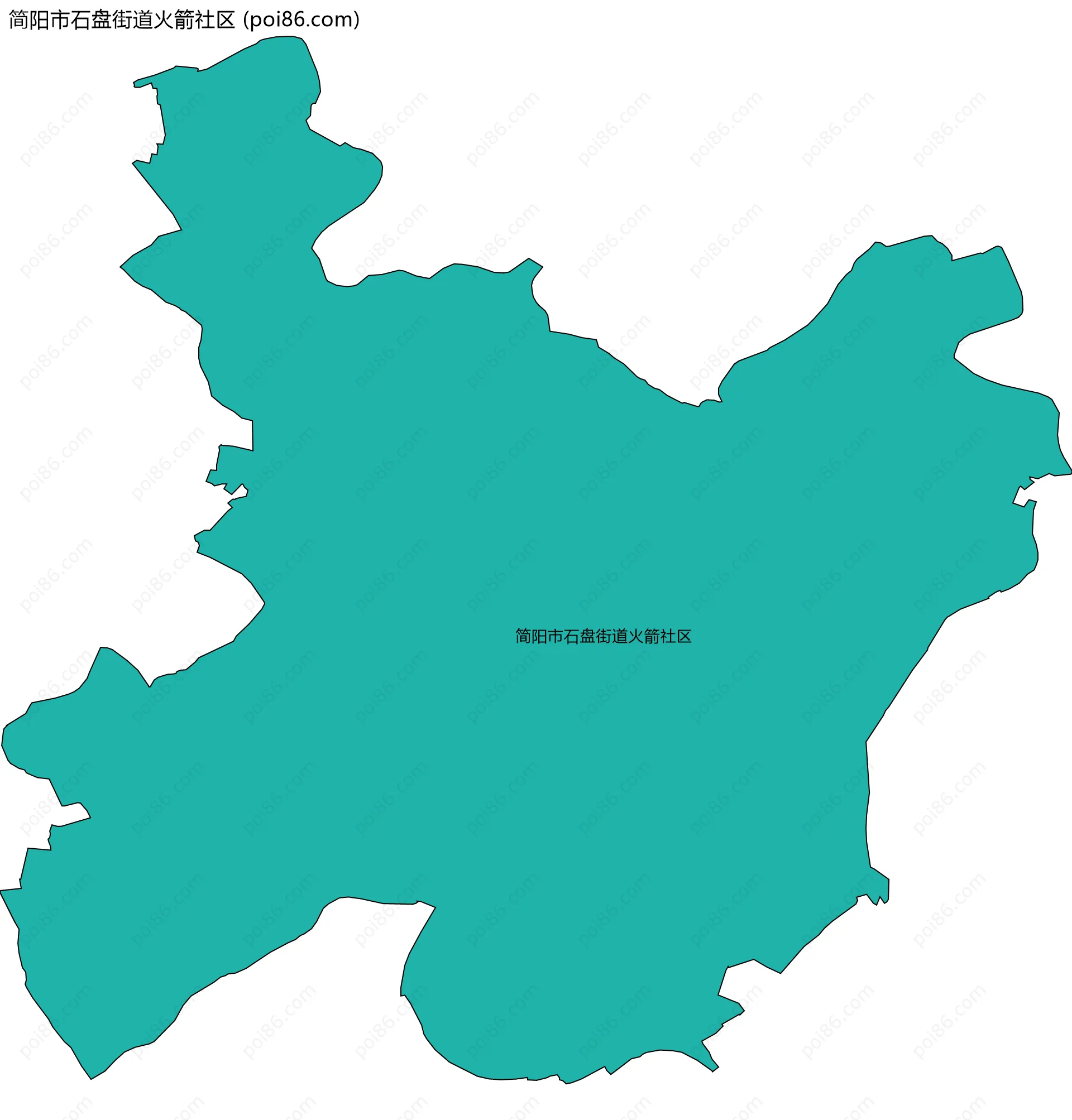 简阳市石盘街道火箭社区边界地图