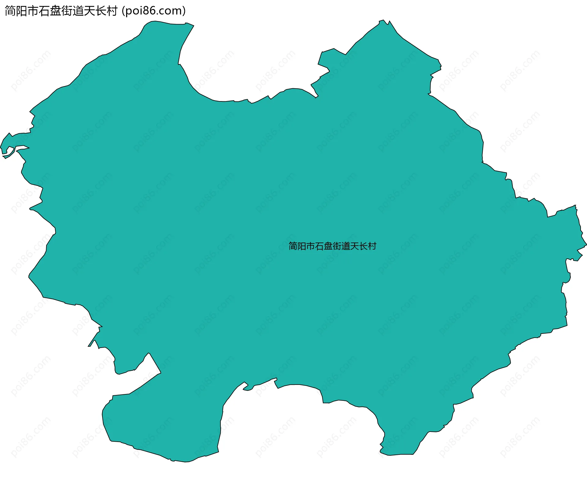 简阳市石盘街道天长村边界地图