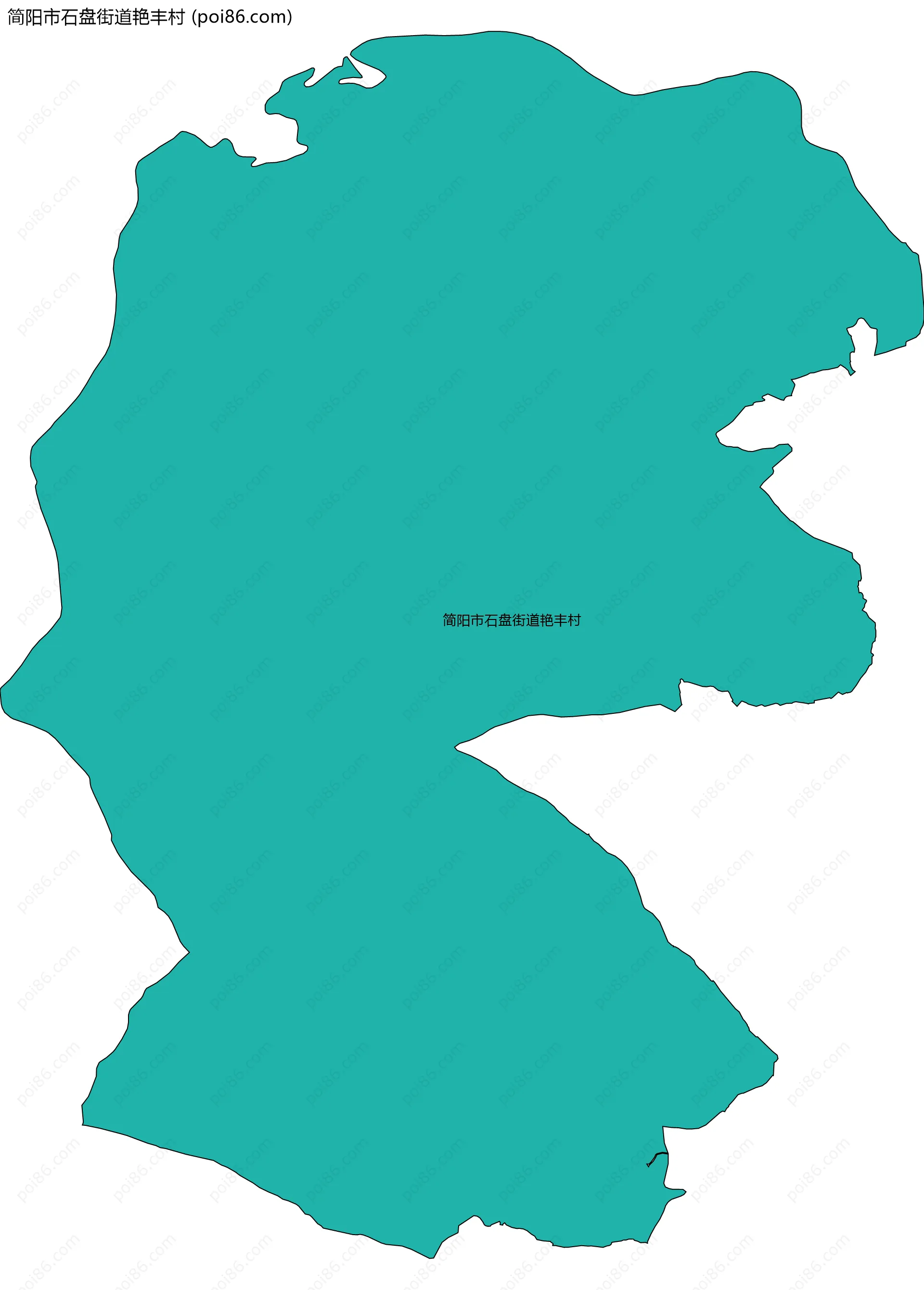 简阳市石盘街道艳丰村边界地图