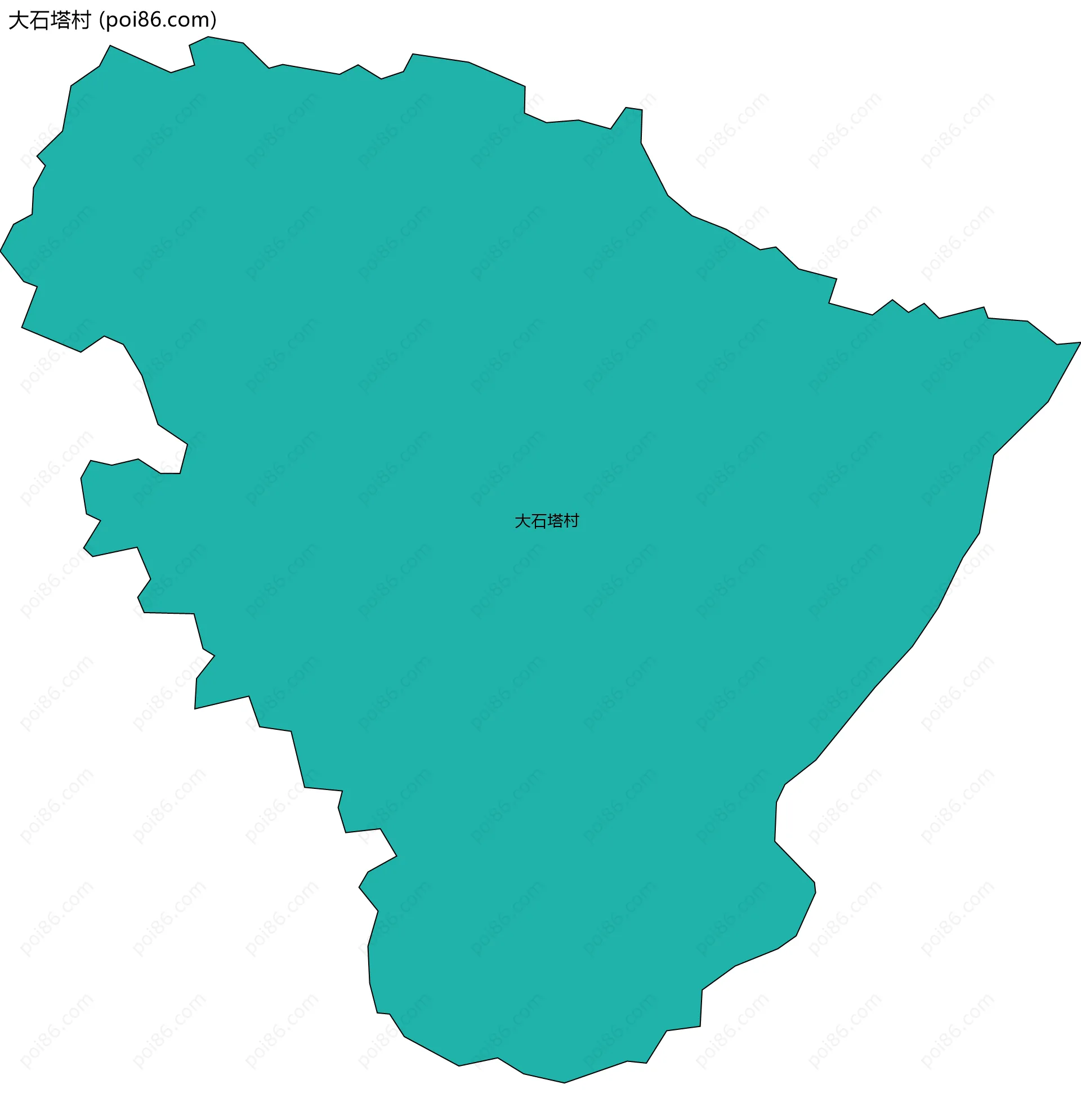 大石塔村边界地图