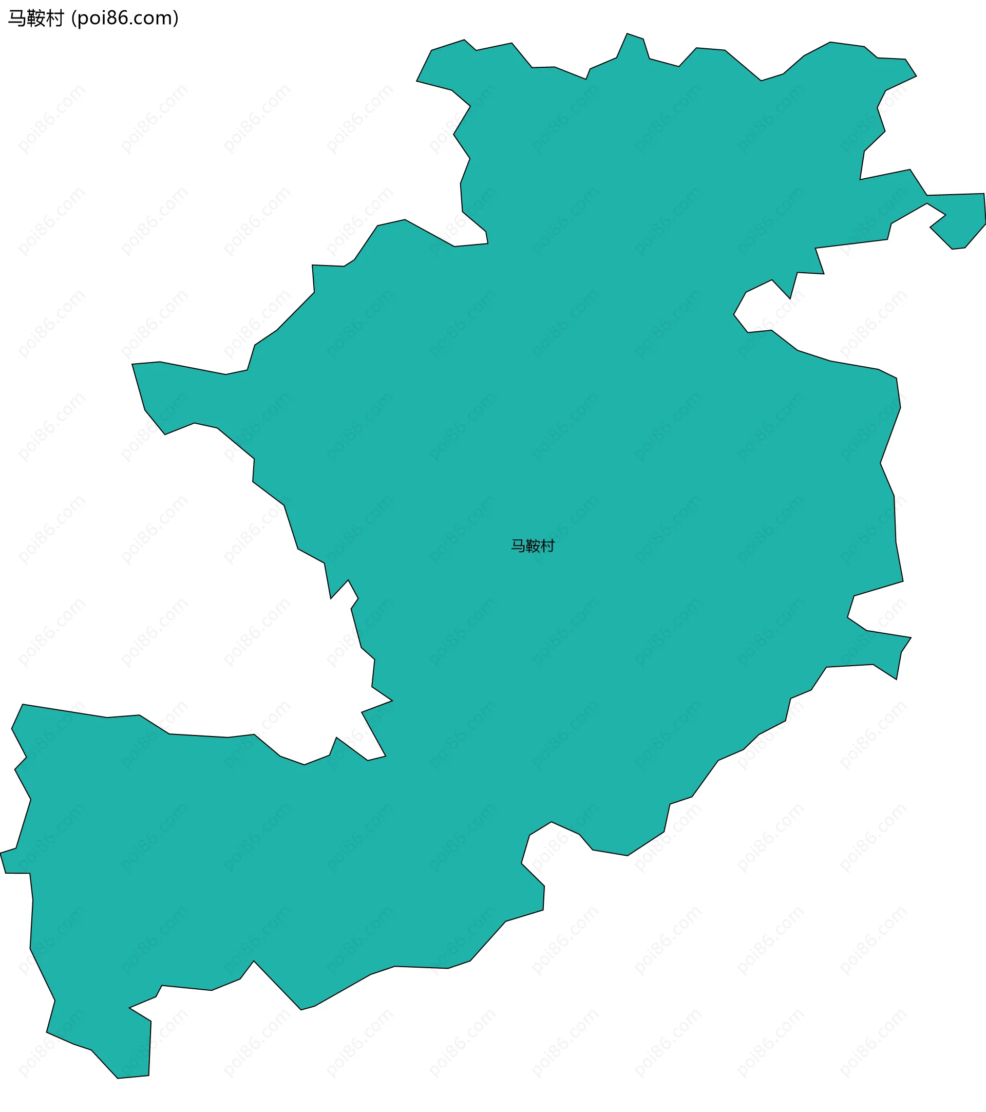 马鞍村边界地图