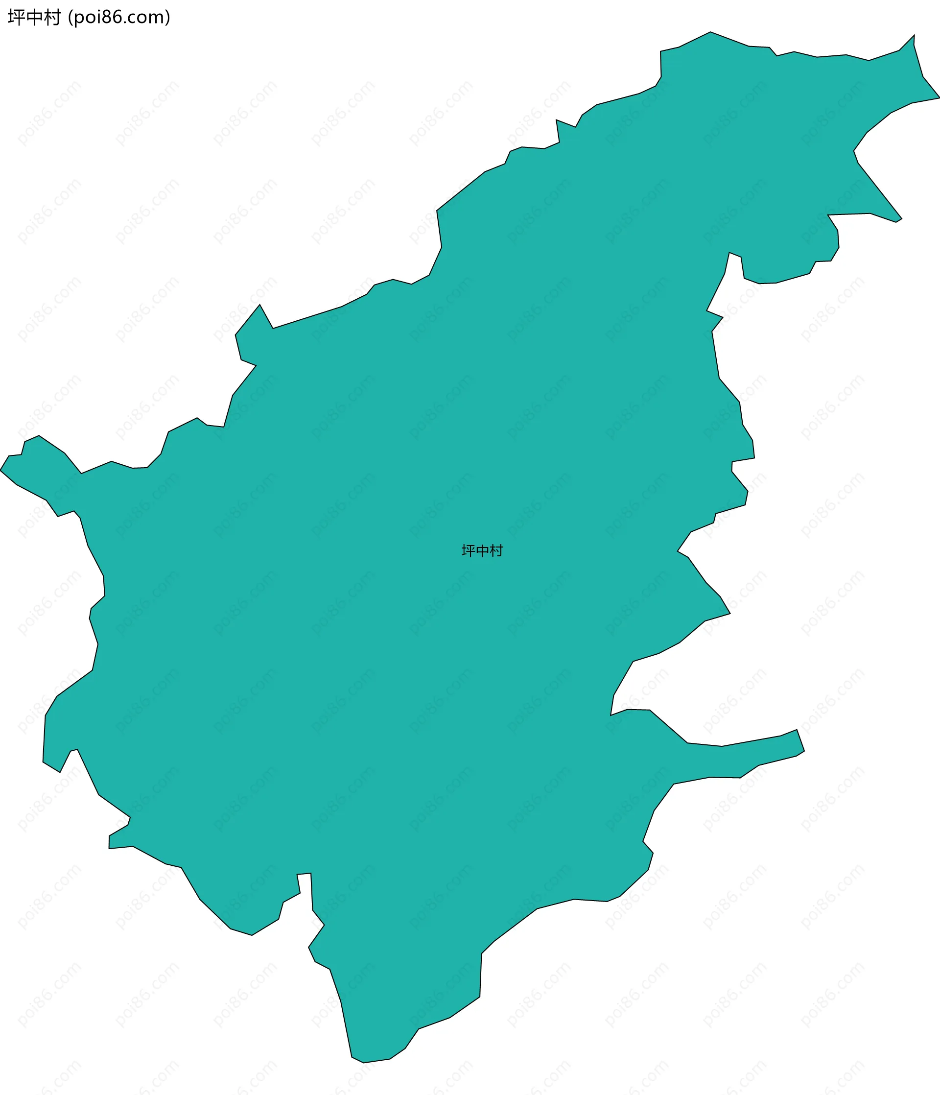 坪中村边界地图