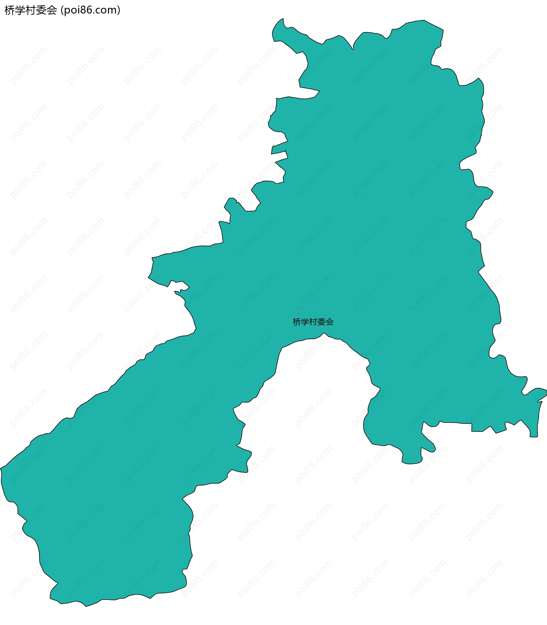 桥学村委会边界地图