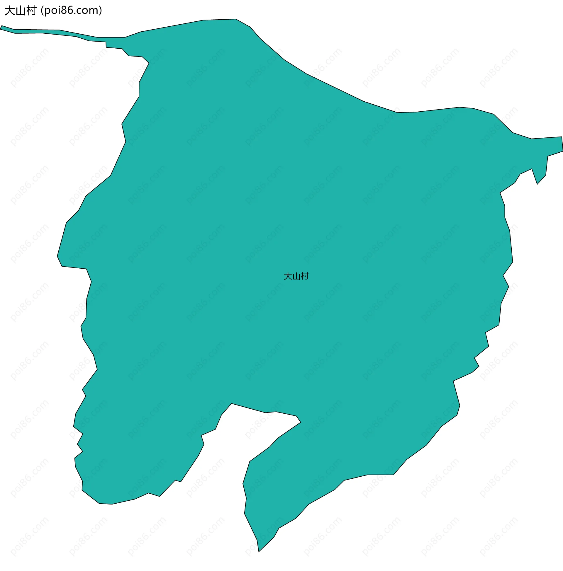 大山村边界地图