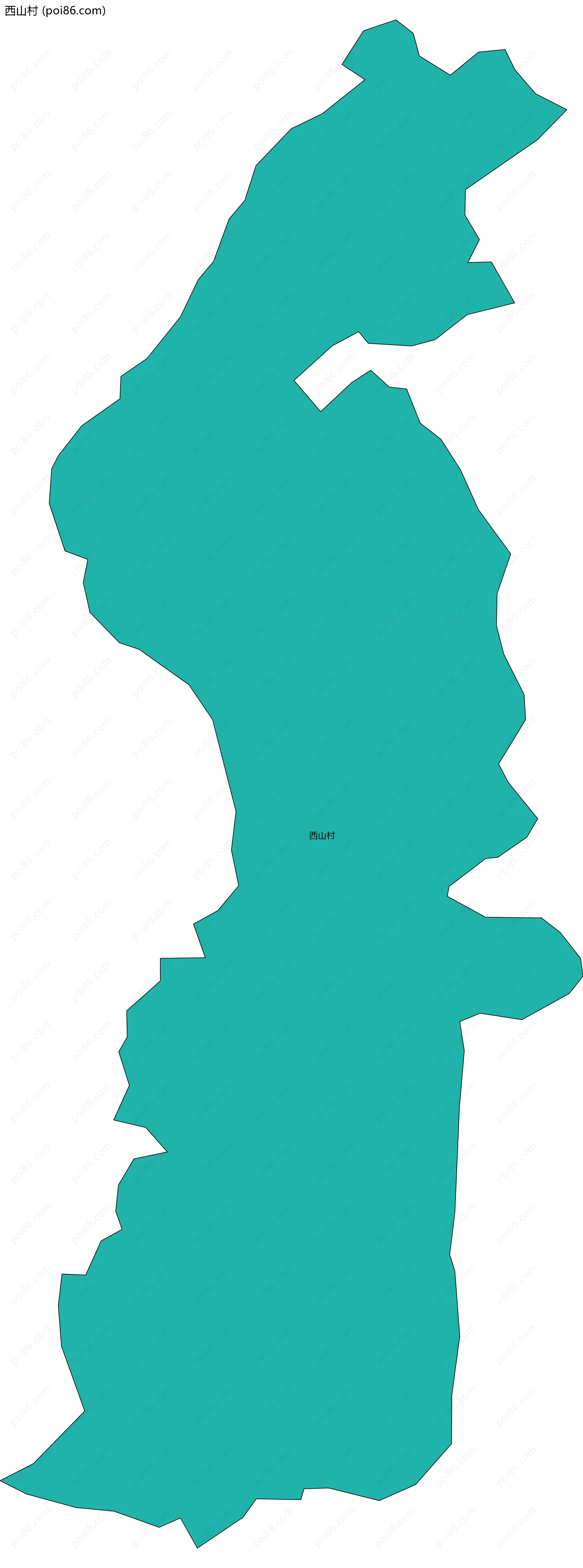 西山村边界地图