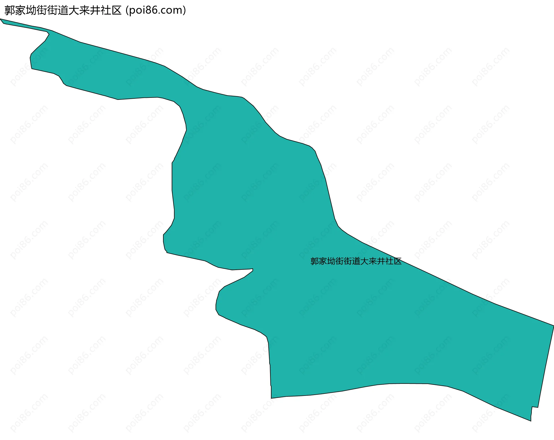 郭家坳街街道大来井社区边界地图