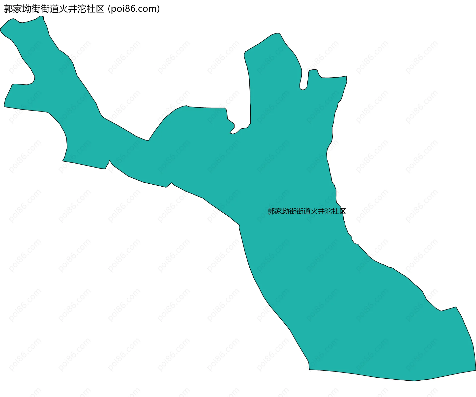 郭家坳街街道火井沱社区边界地图