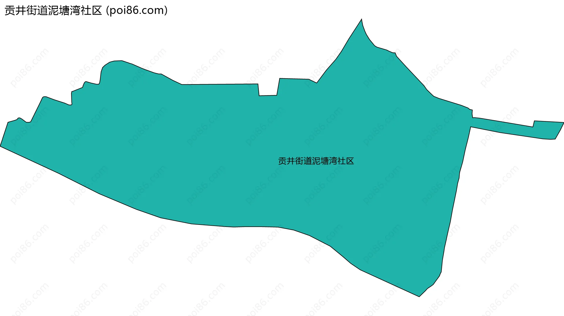 贡井街道泥塘湾社区边界地图