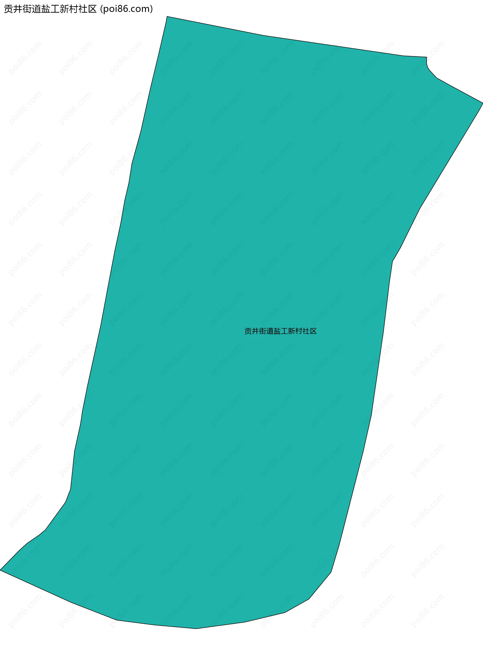贡井街道盐工新村社区边界地图