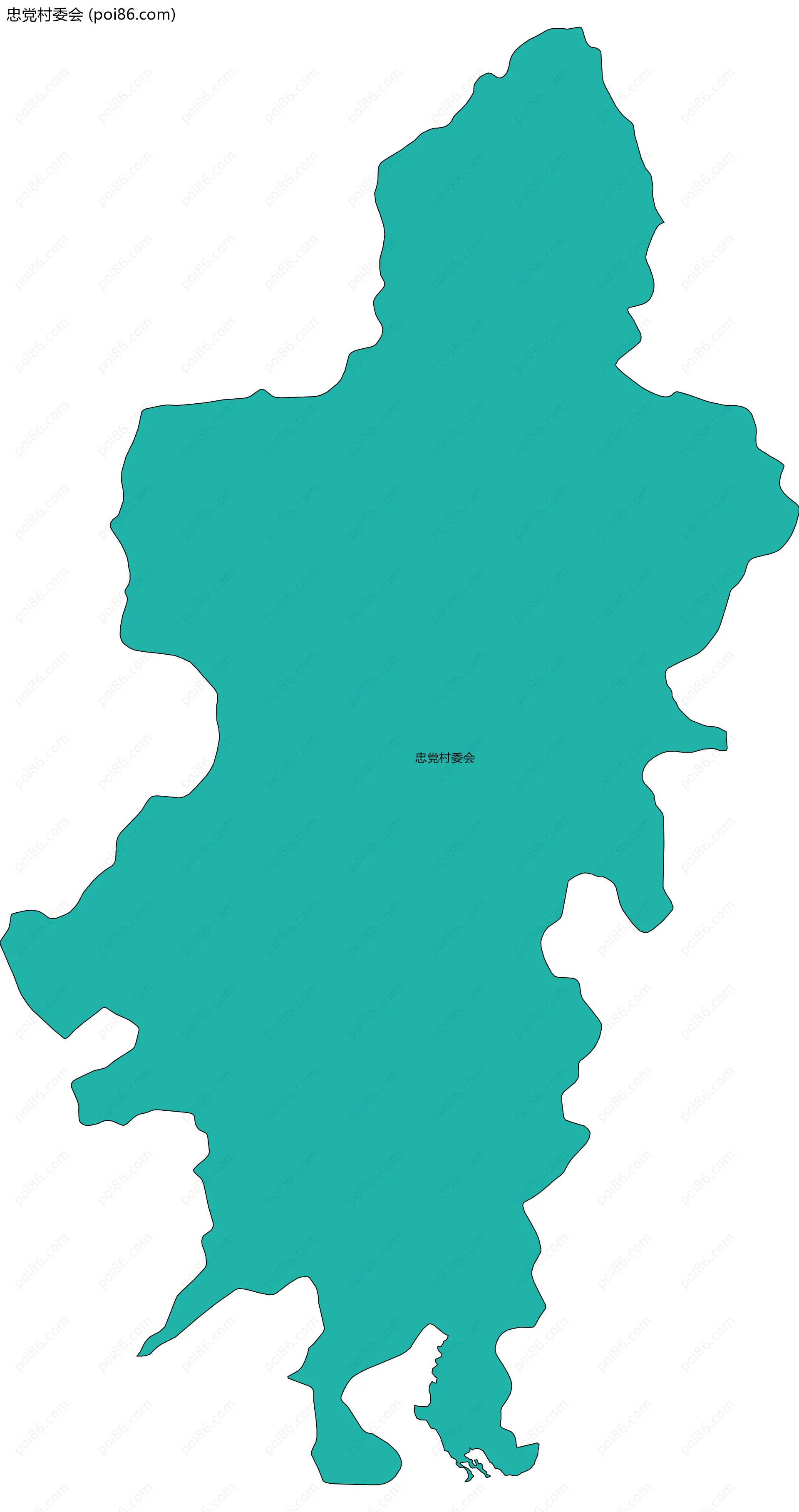 忠党村委会边界地图