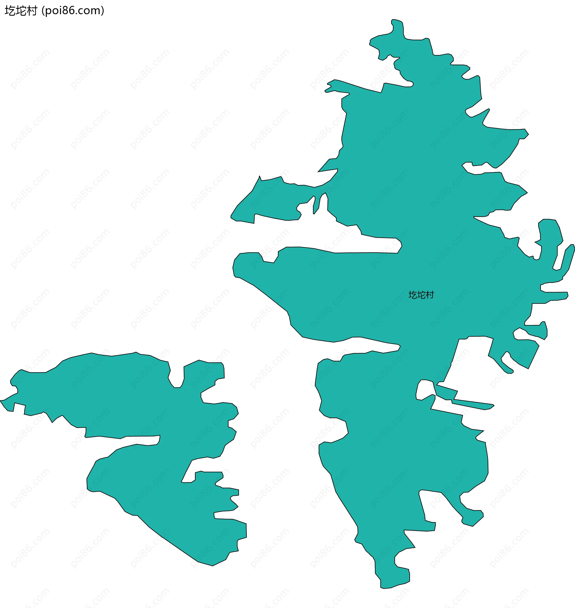 圪坨村边界地图