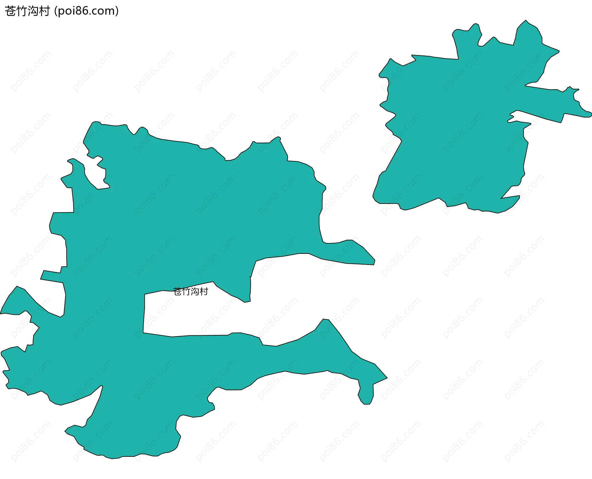 苍竹沟村边界地图