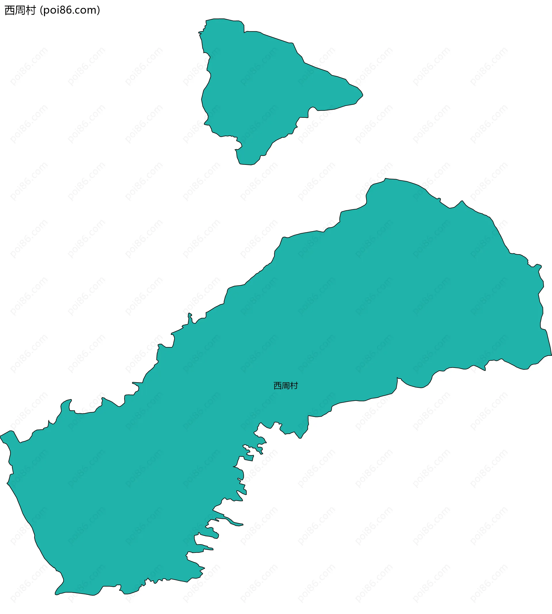 西周村边界地图