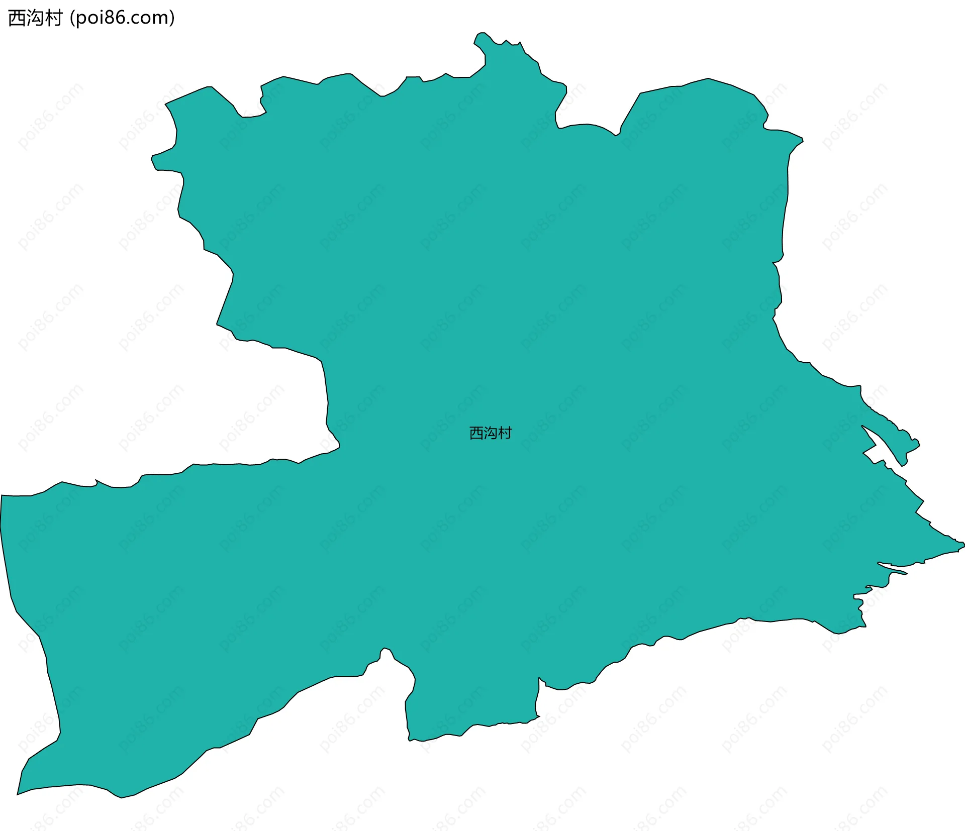 西沟村边界地图