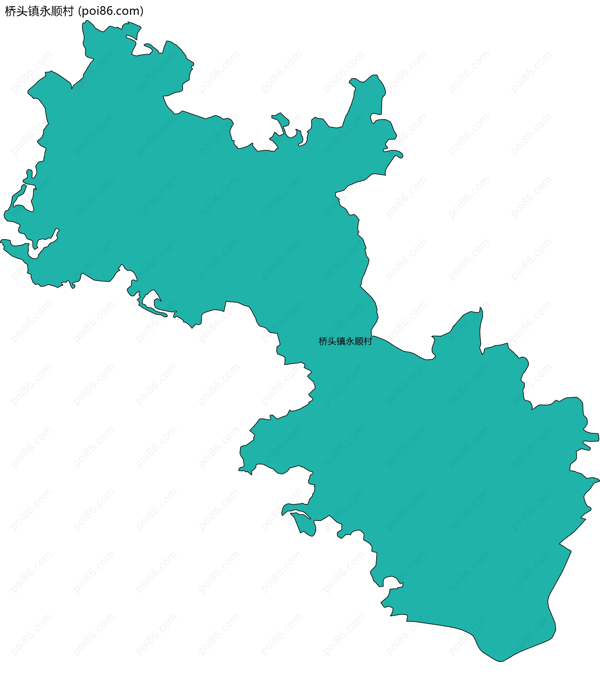 桥头镇永顺村边界地图