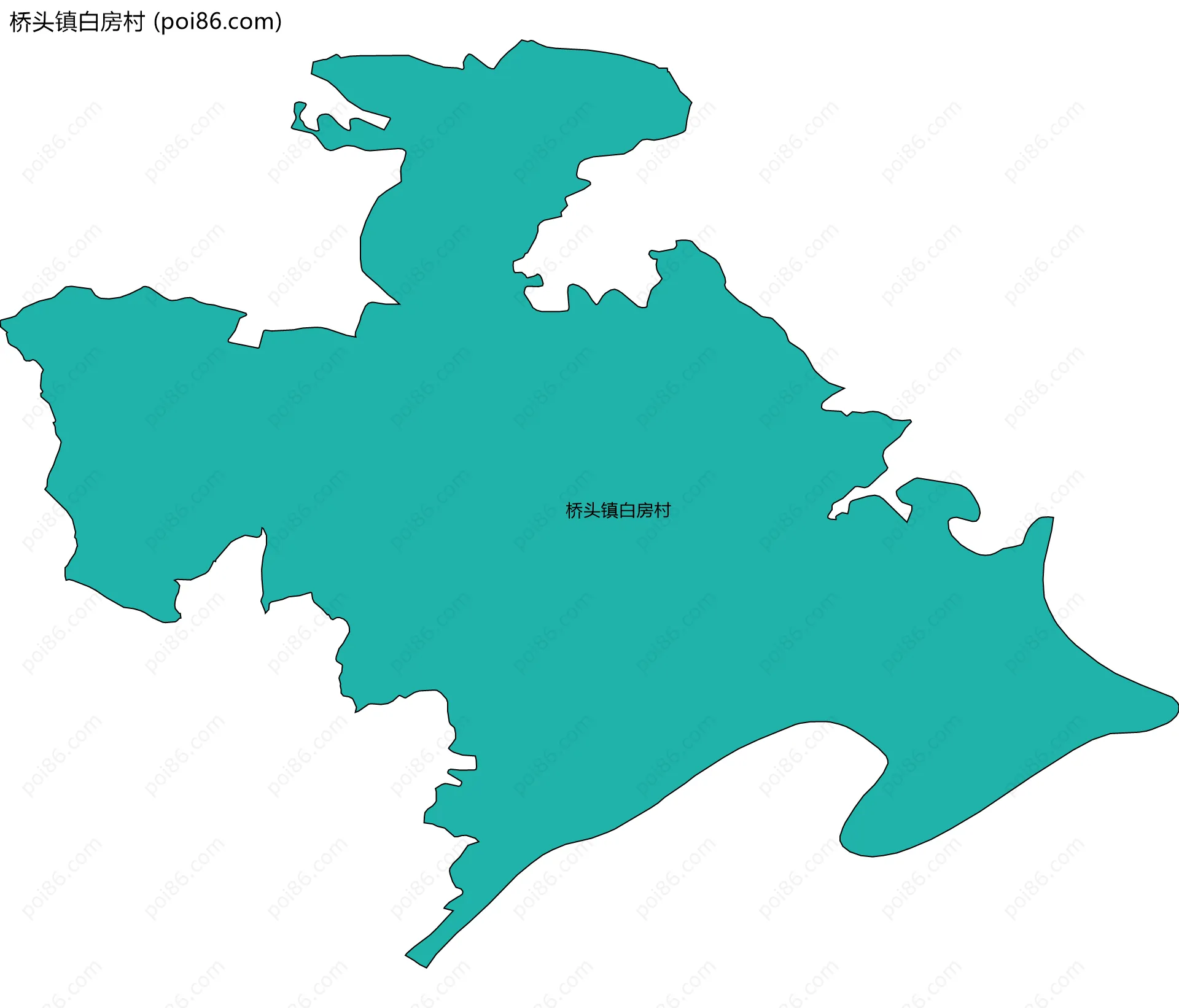 桥头镇白房村边界地图