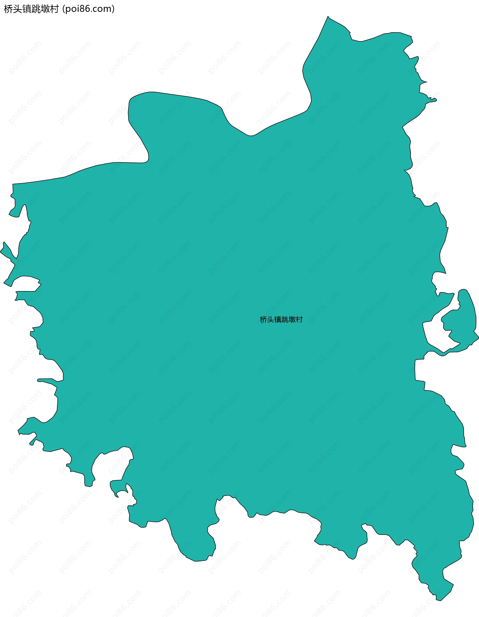 桥头镇跳墩村边界地图