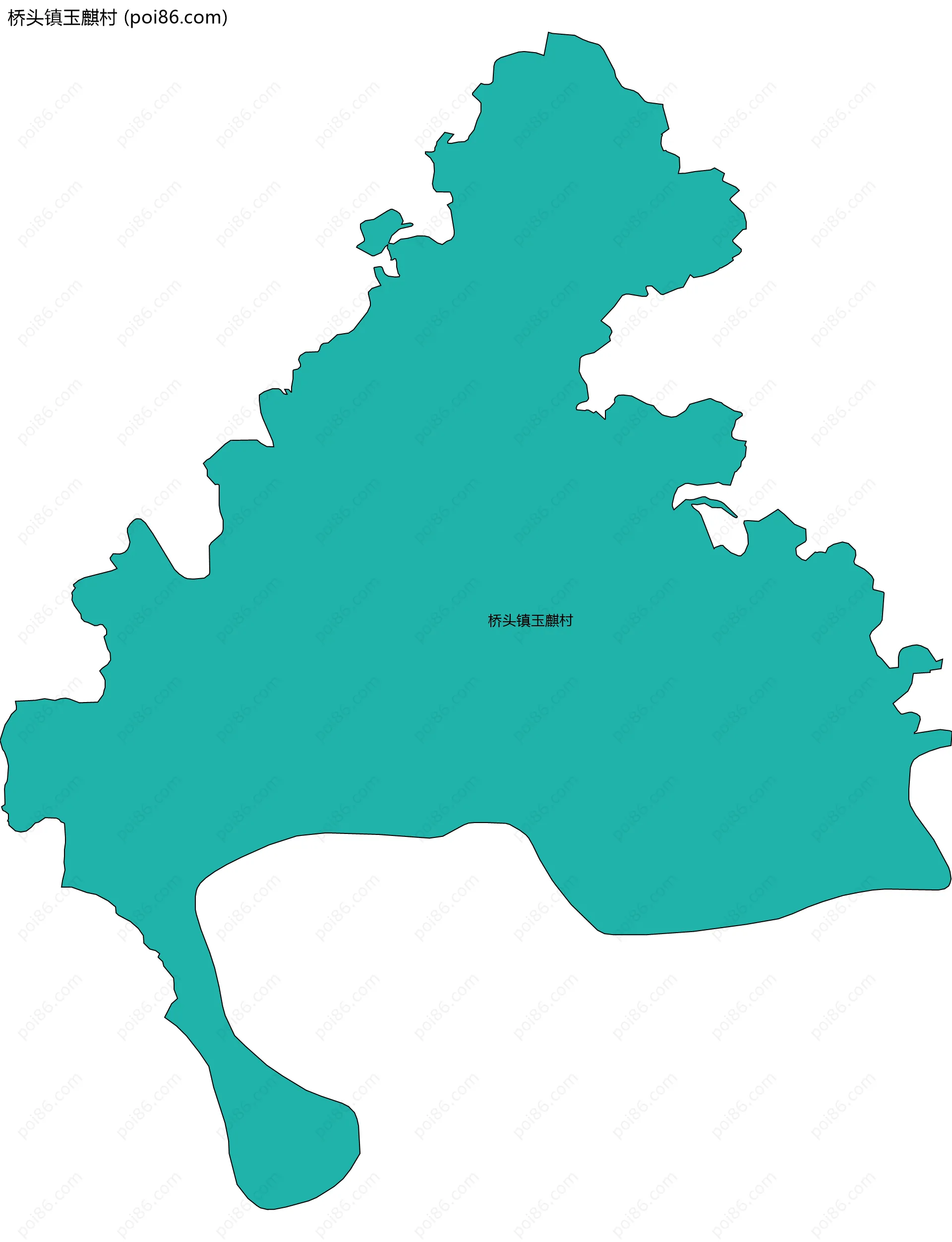 桥头镇玉麒村边界地图