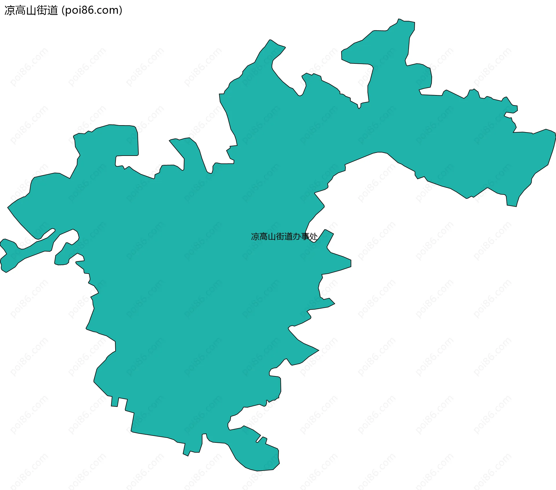 凉高山街道边界地图(五级行政区划)