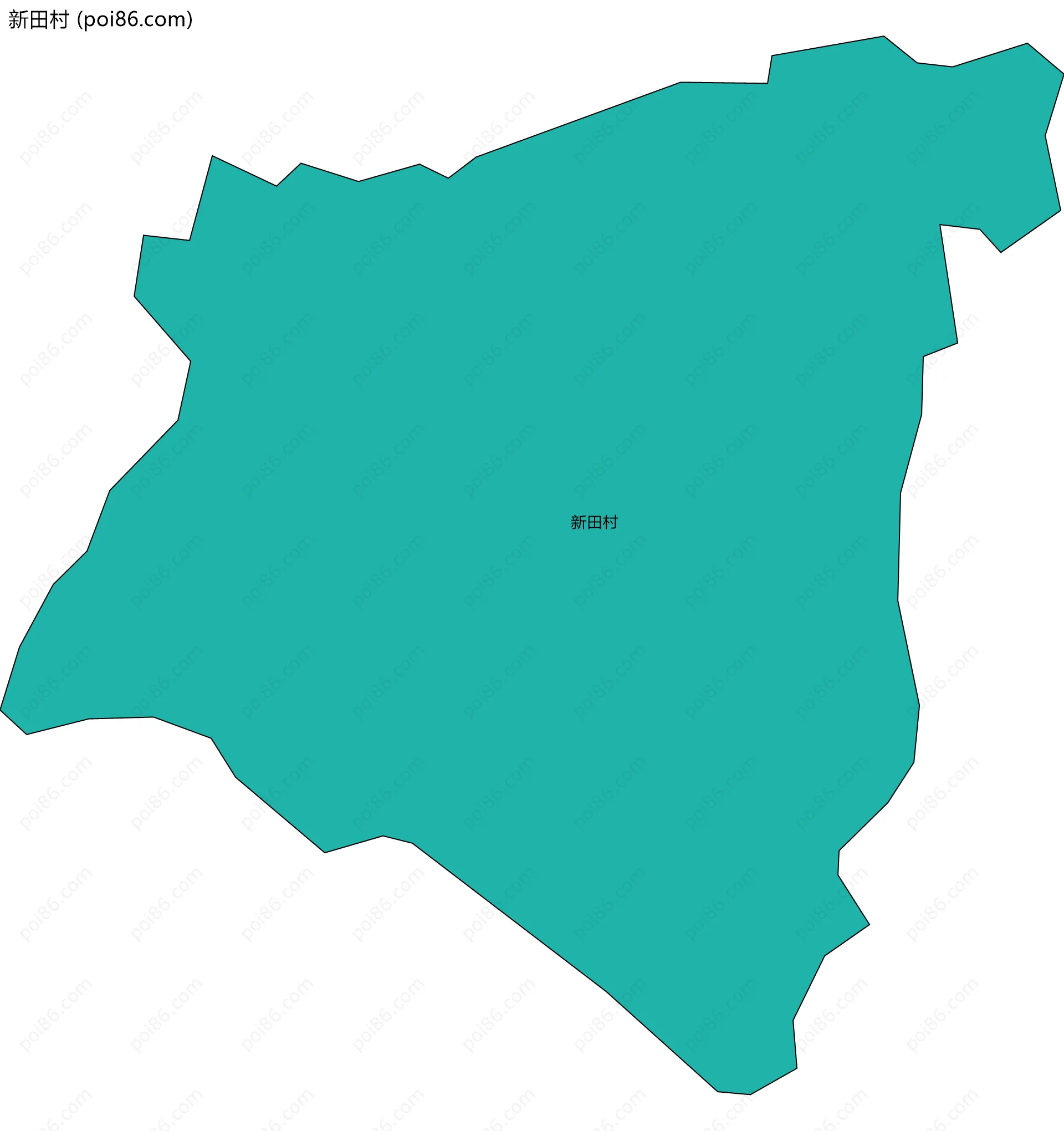 新田村边界地图