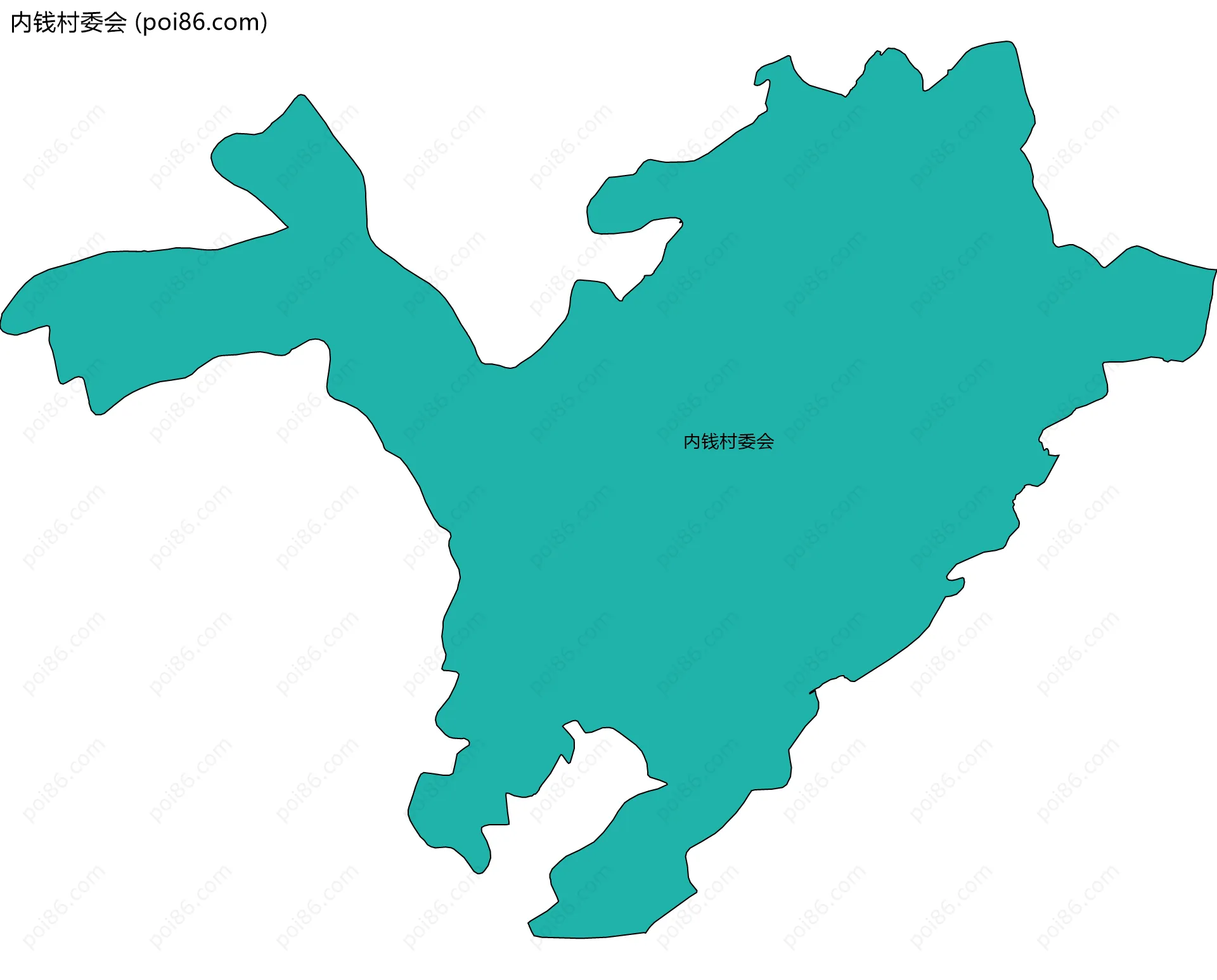内钱村委会边界地图