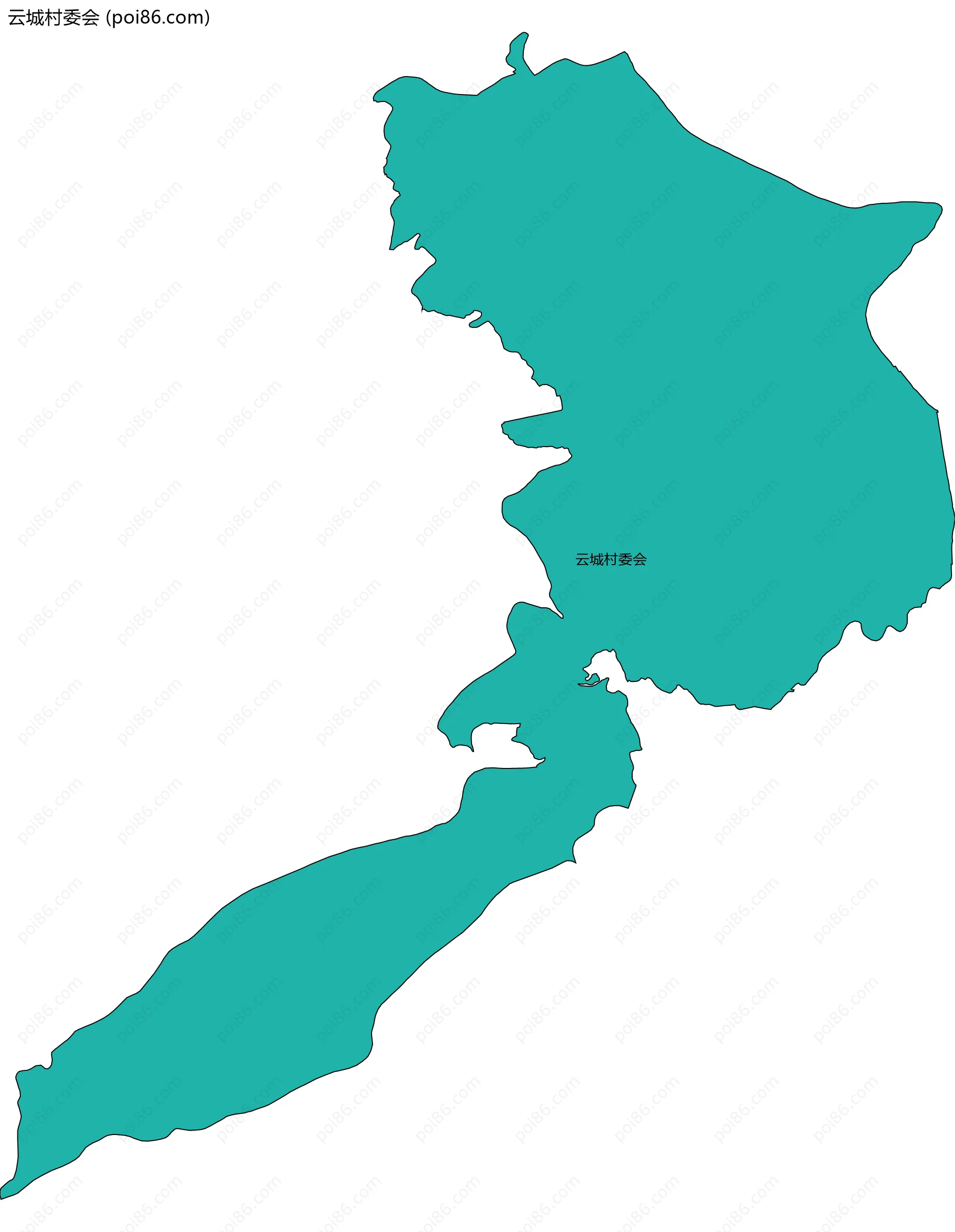 云城村委会边界地图