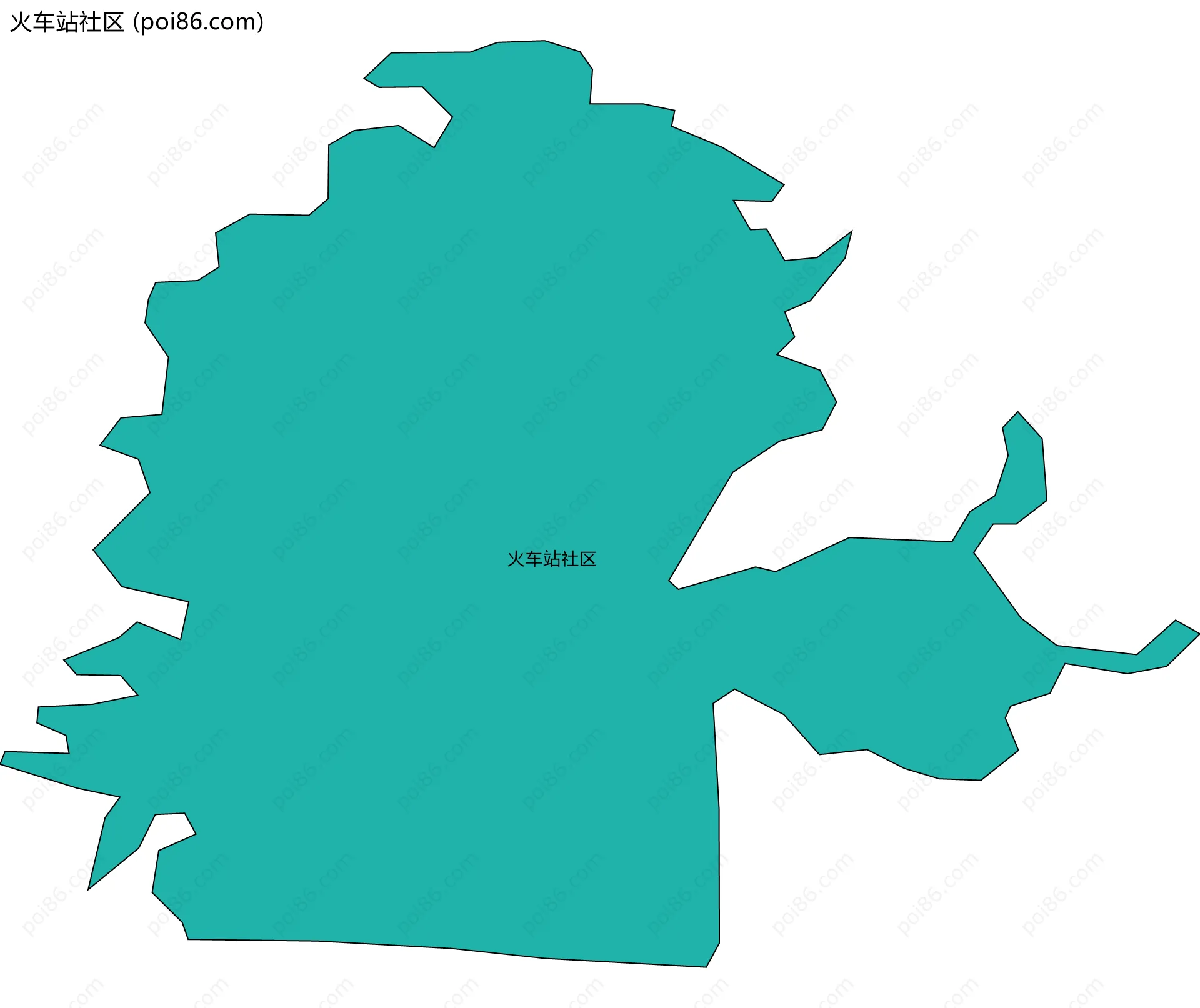 火车站社区边界地图