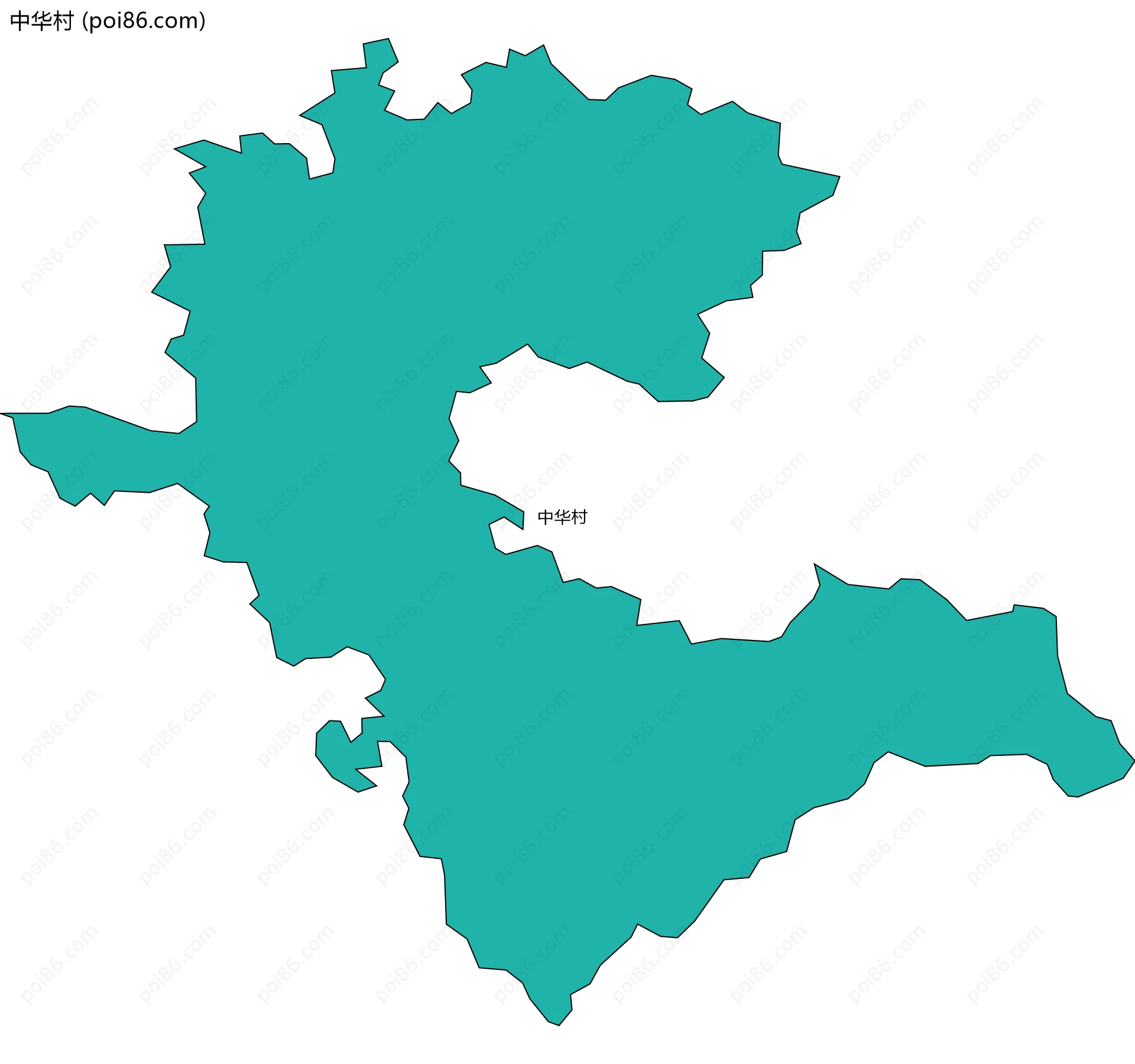 中华村边界地图