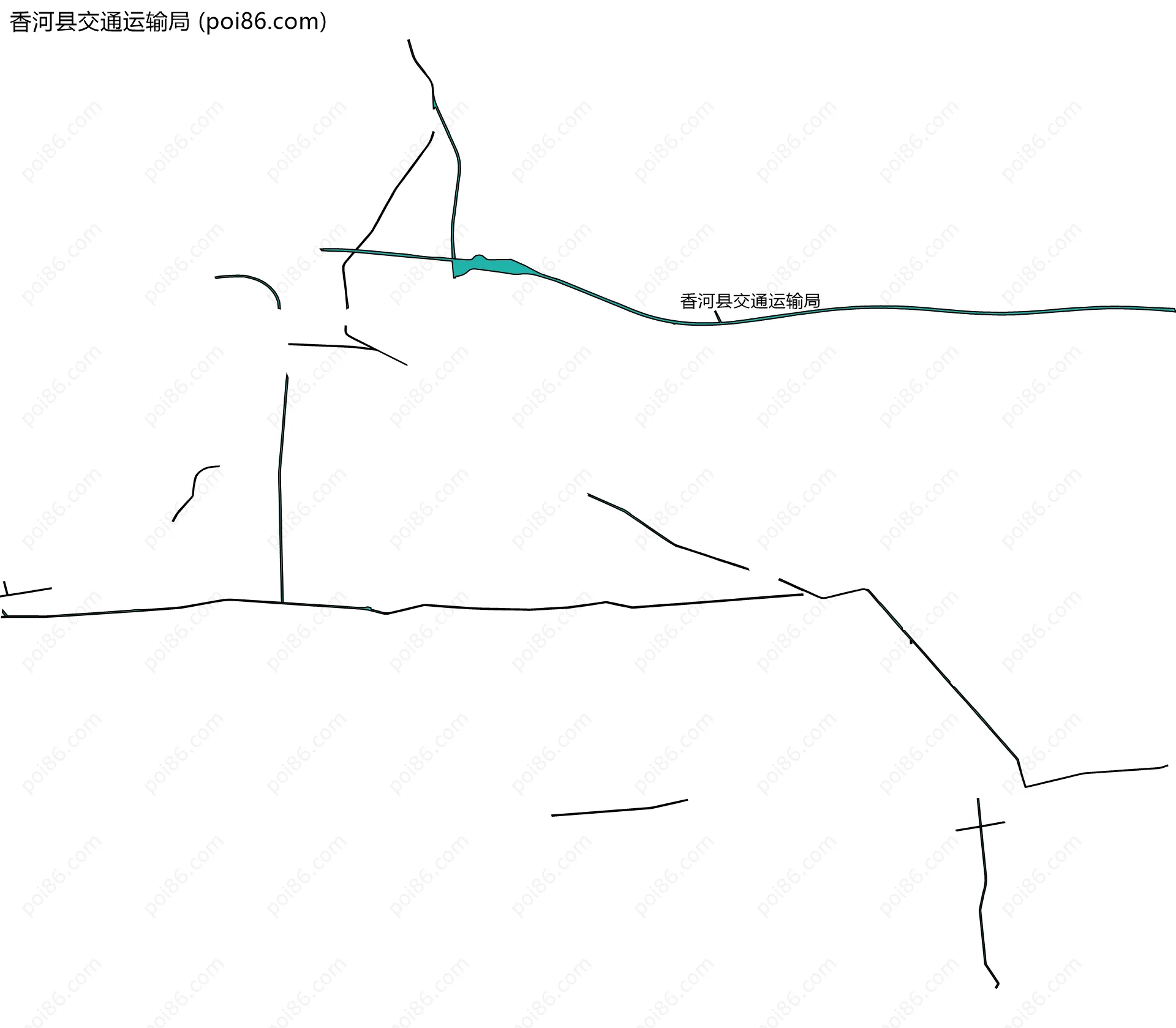 香河县交通运输局边界地图(五级行政区划)