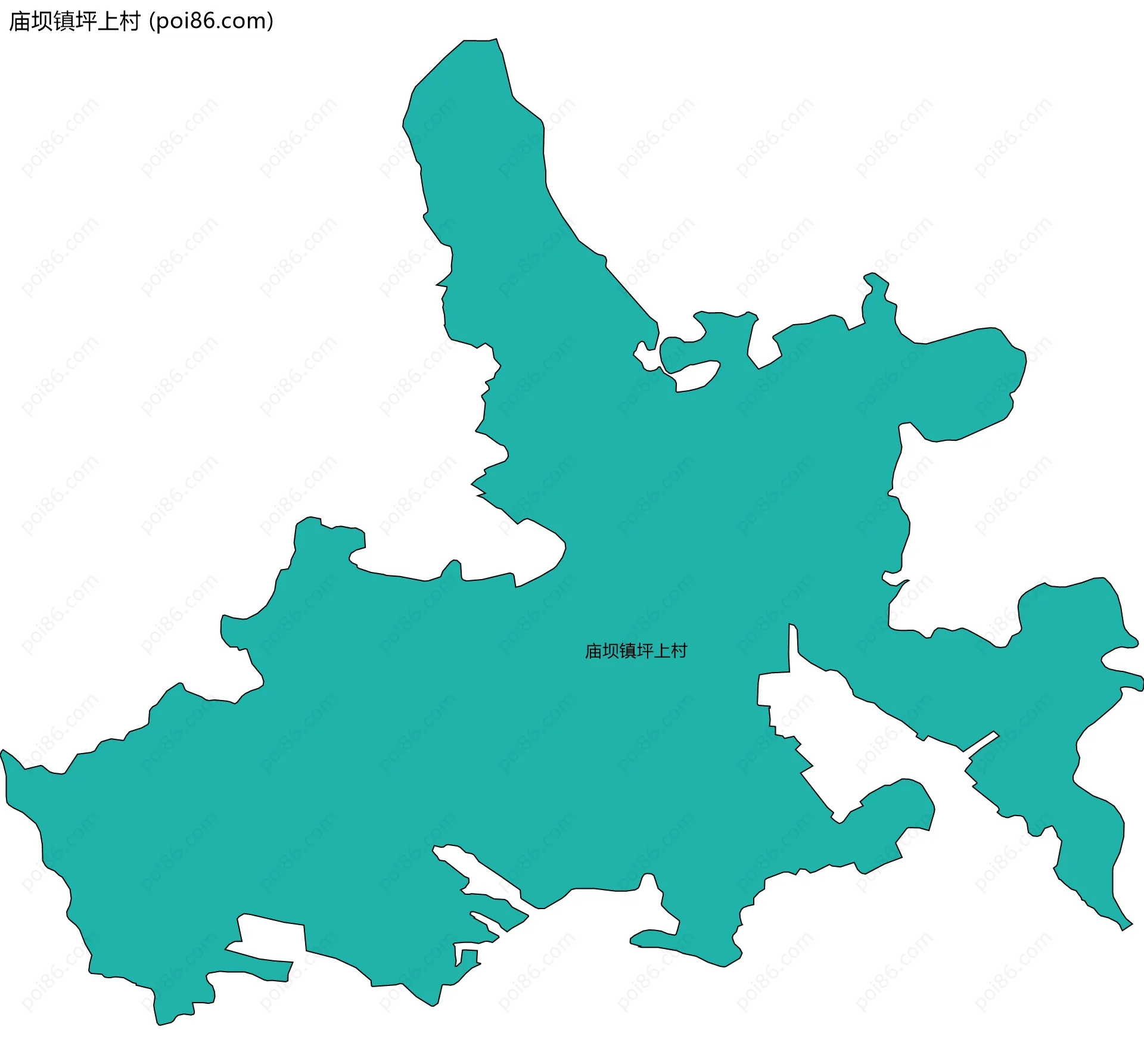 庙坝镇坪上村边界地图