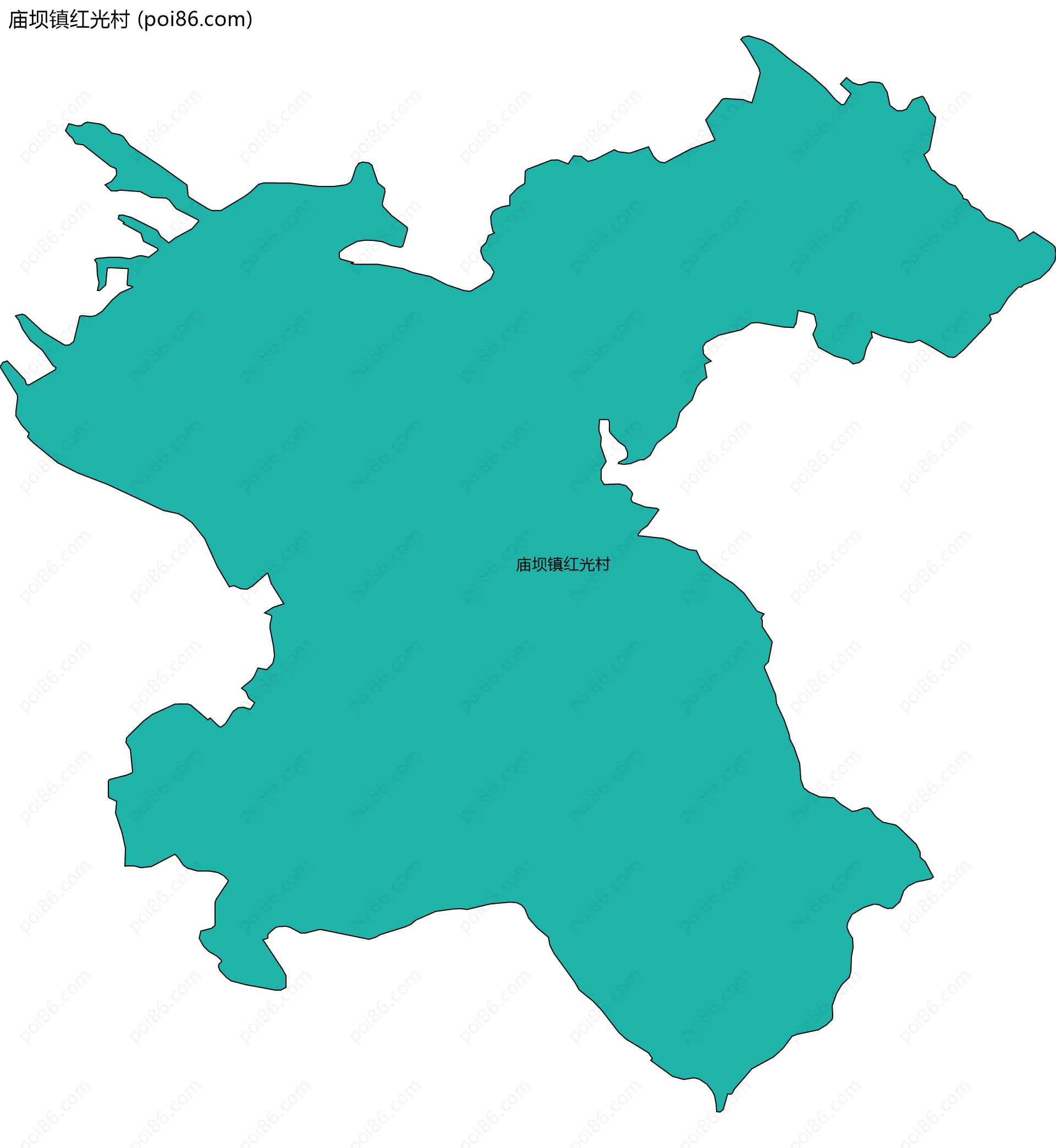 庙坝镇红光村边界地图